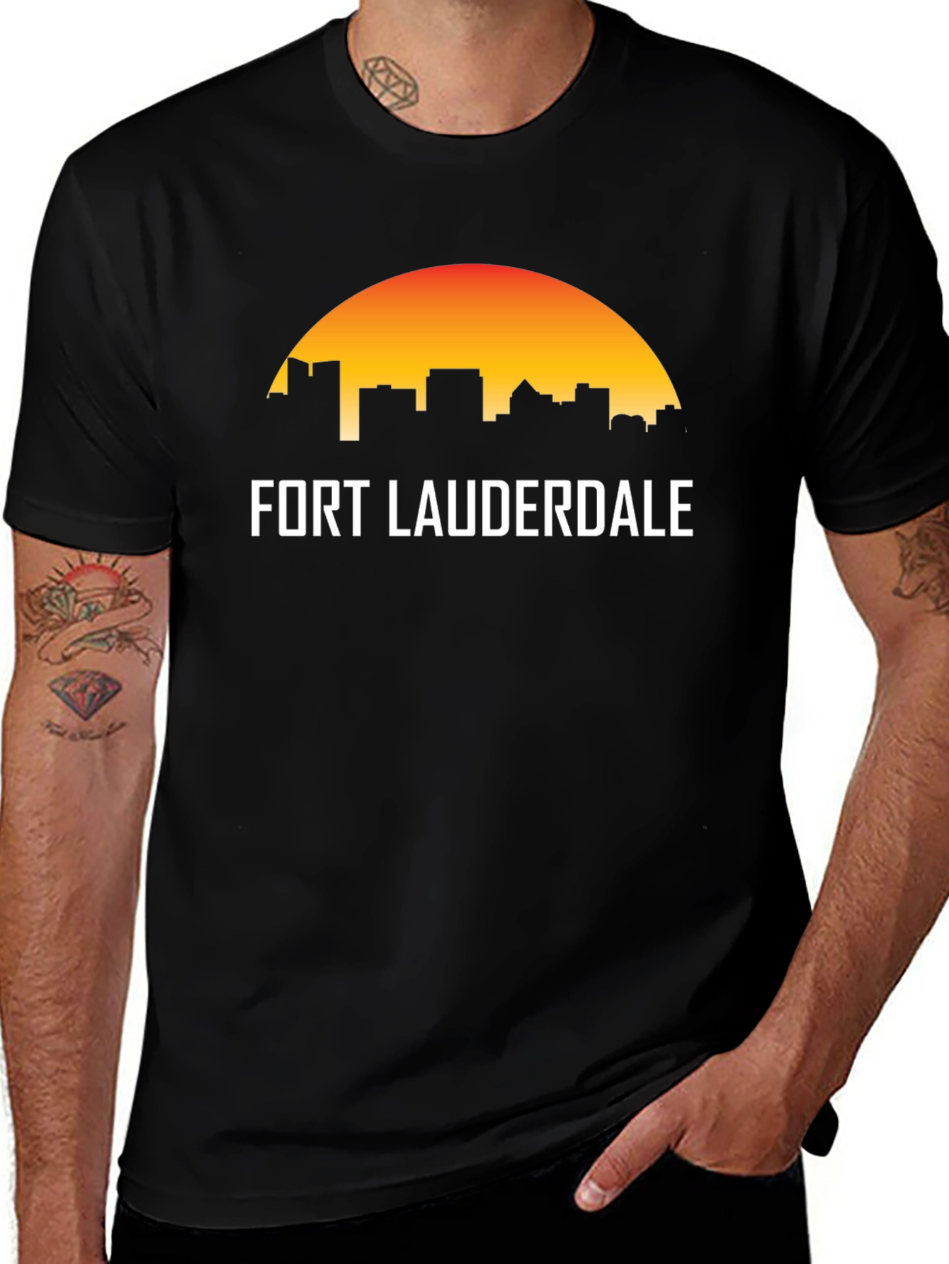 Variant 18 of Fort Lauderdale Skyline Graphic T-Shirt