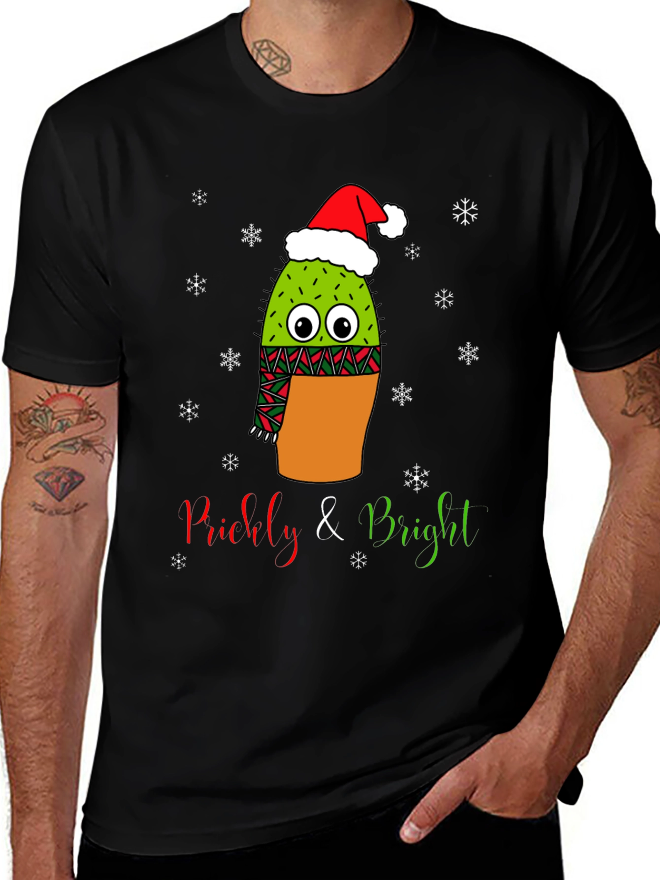 Prickly & Bright Cactus Christmas T-Shirt