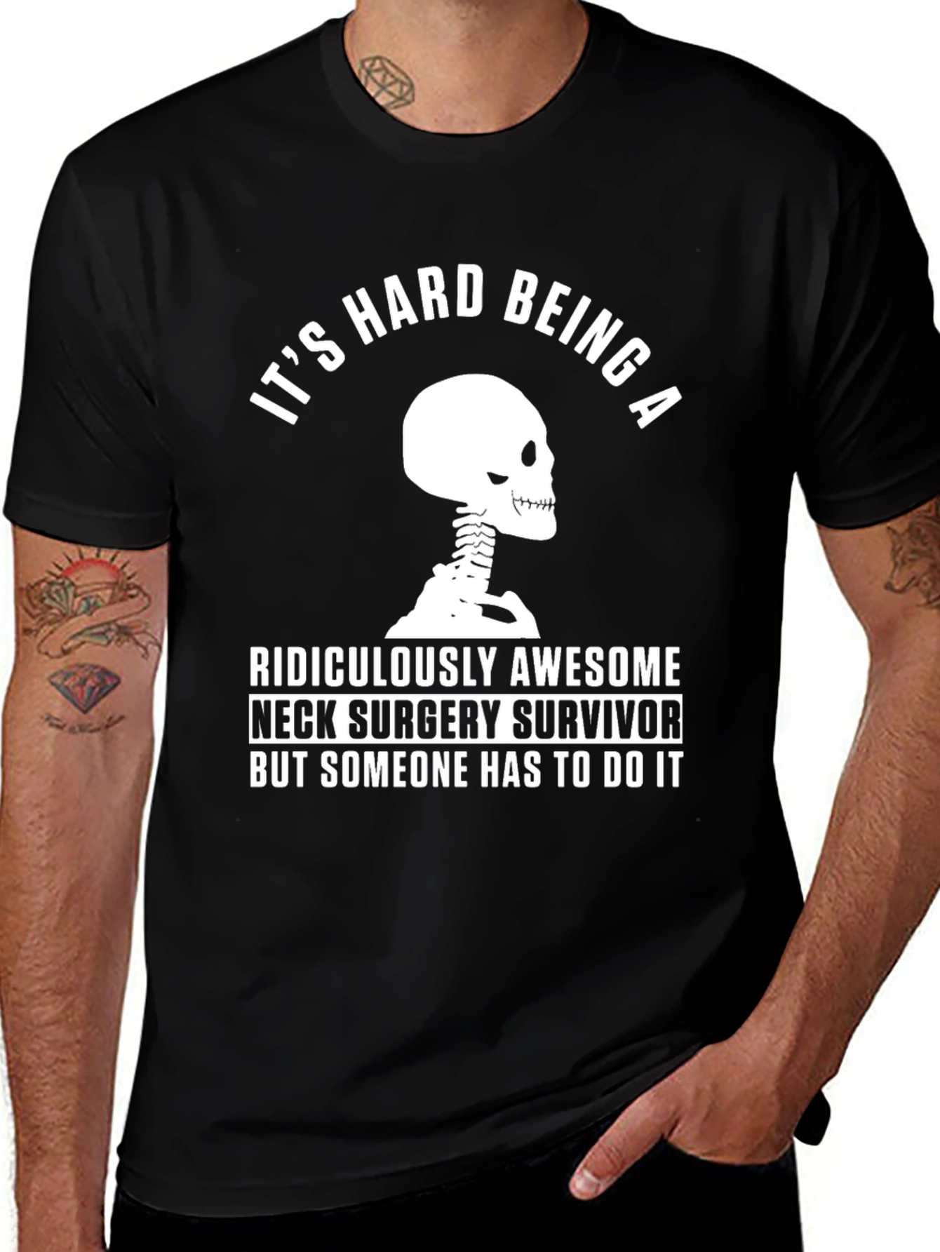 Variant 29 of Neck Surgery Survivor Skeleton T-Shirt