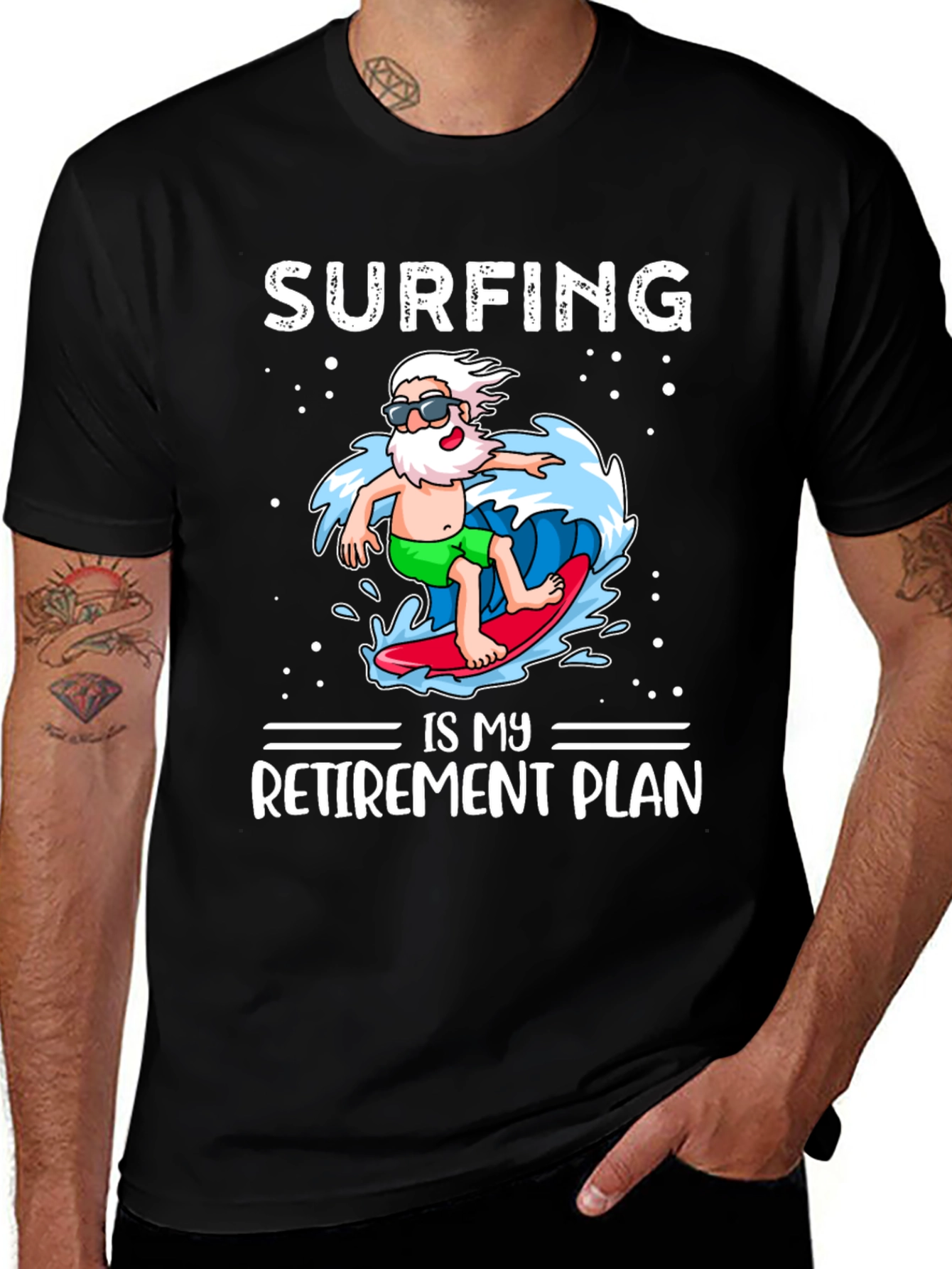 Variant 27 of Surfing Retirement Plan Graphic T-Shirt