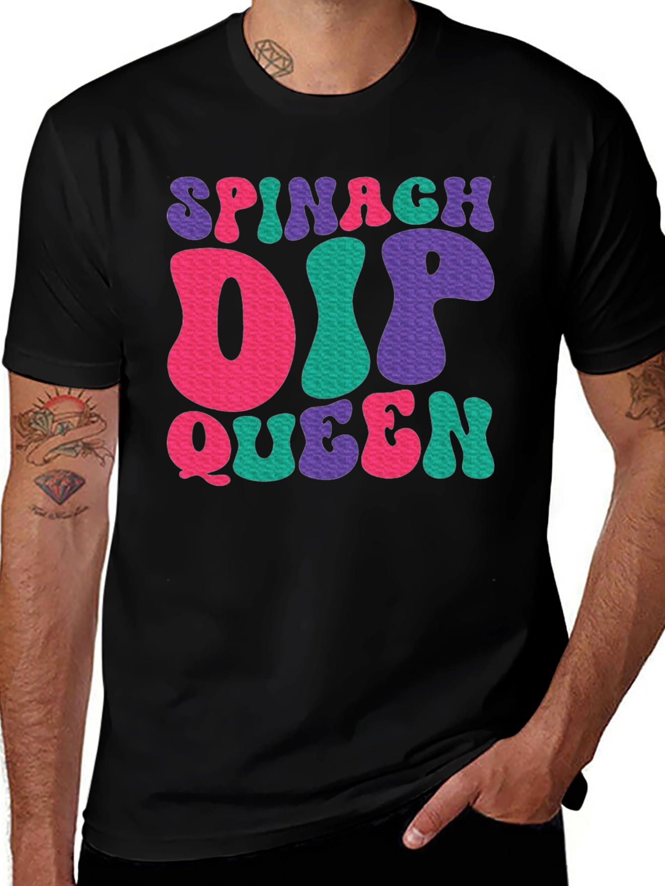 Variant 16 of Spinach Dip Queen Graphic T-Shirt - Retro Style