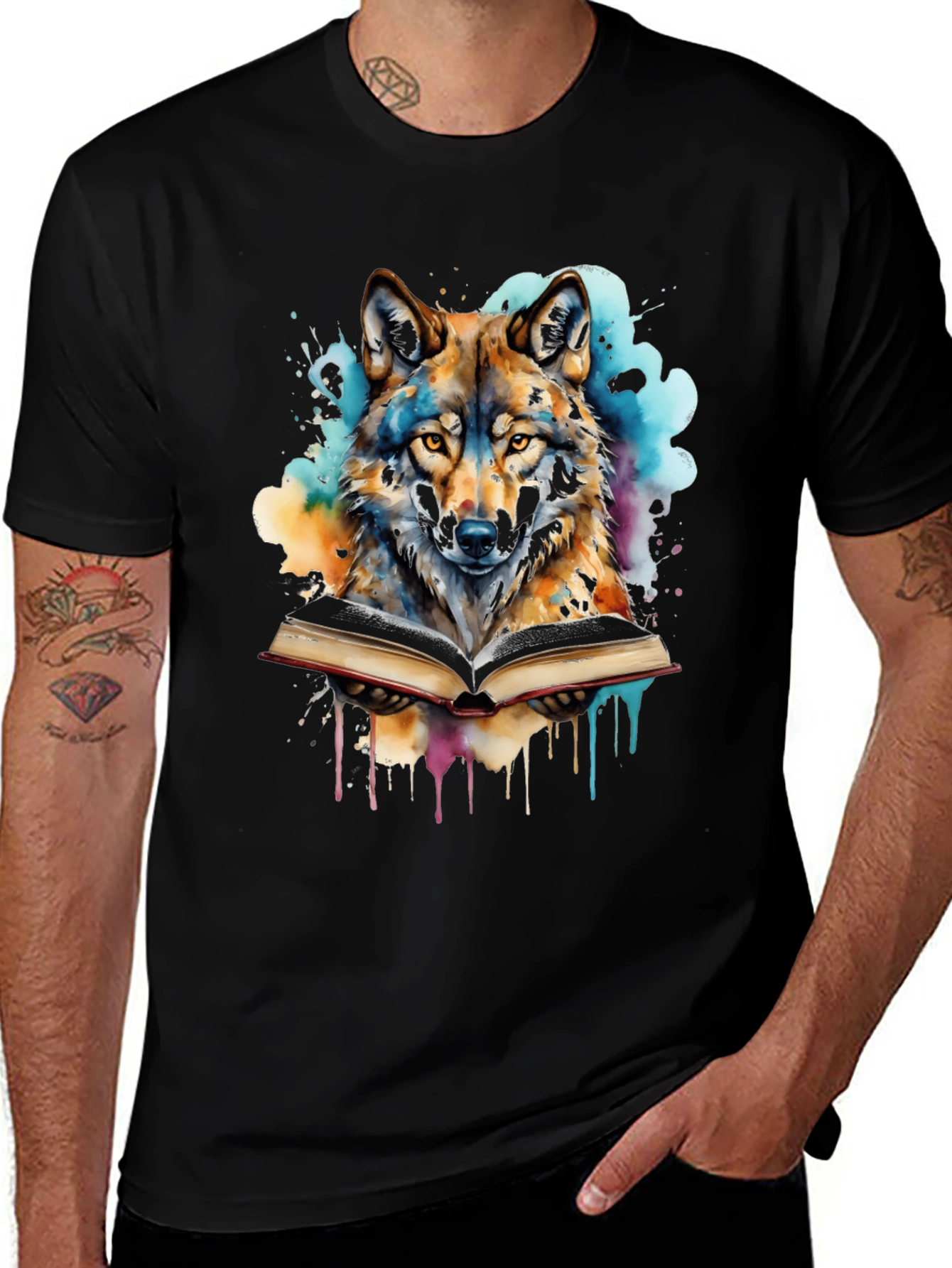 Variant 25 of Wolf Reading Book Graphic Tee