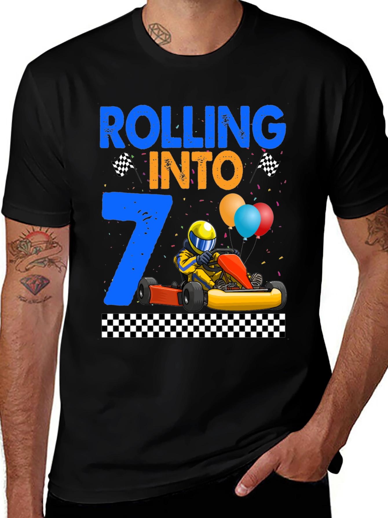 Variant 27 of Rolling Into 7th Birthday T-Shirt