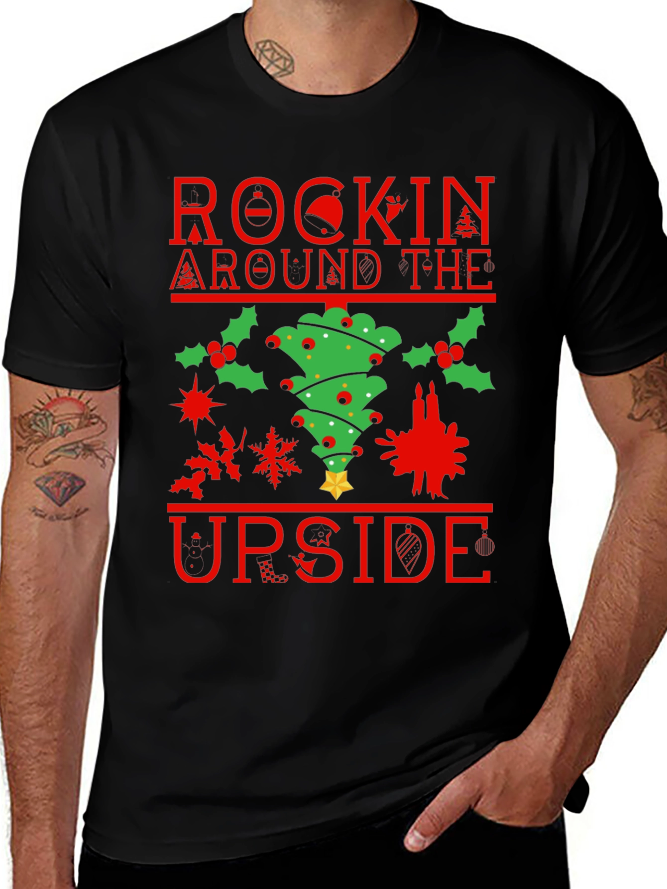 Rockin Around the Upside Down Christmas Tee
