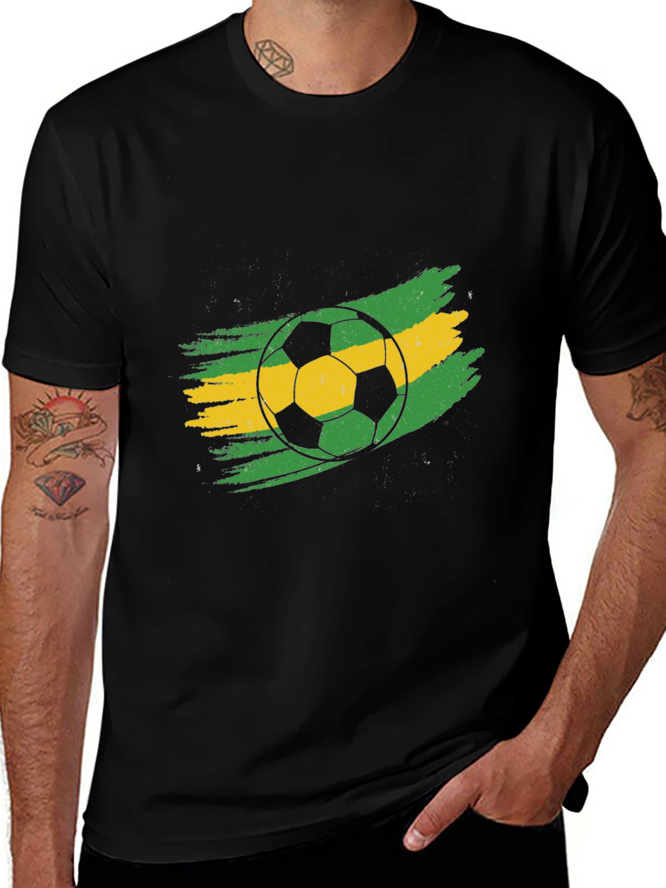Variant 30 of Soccer Ball Graphic Tee - Brushstroke Design