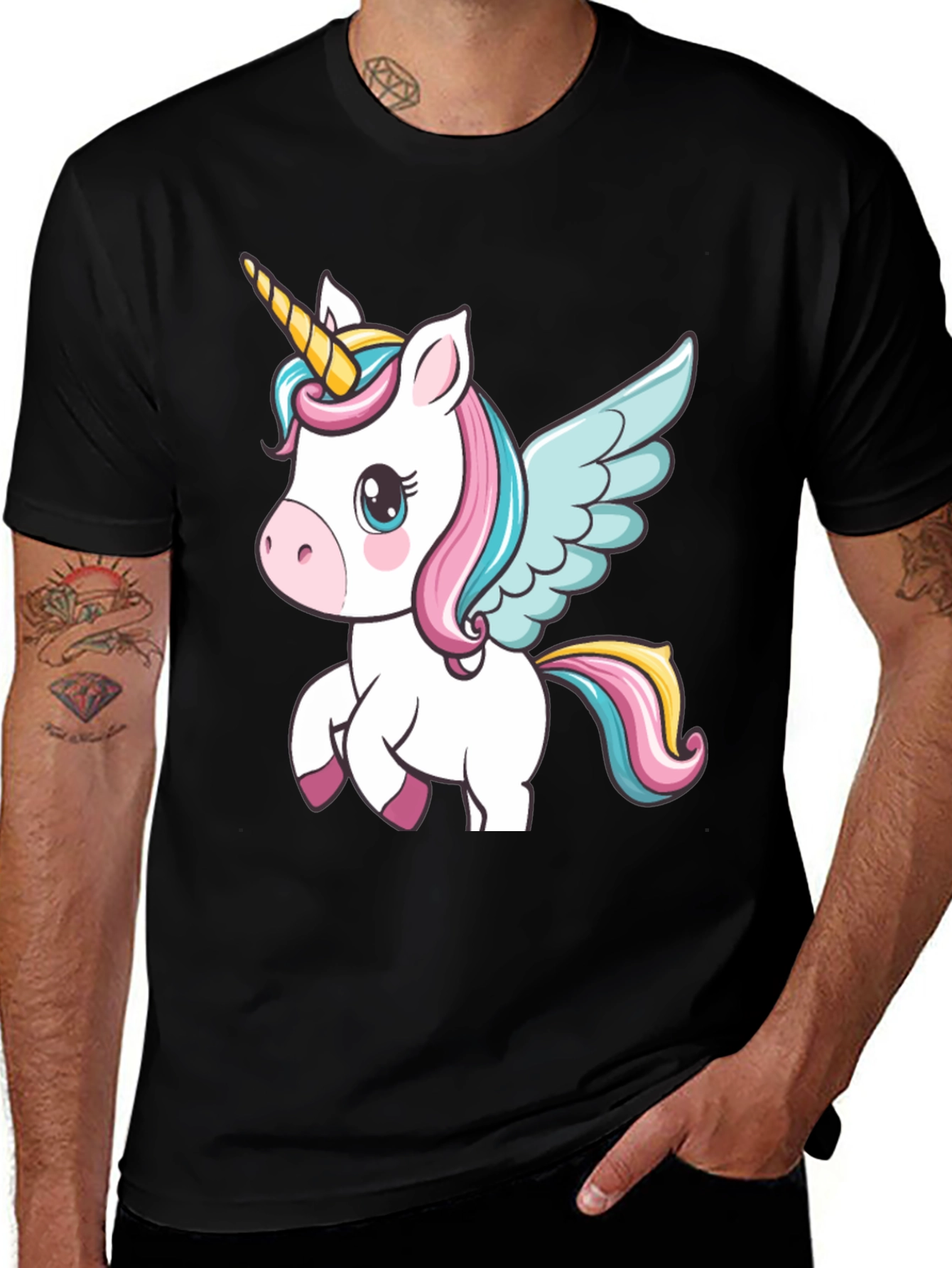 Variant 26 of Unicorn Graphic Black T-Shirt