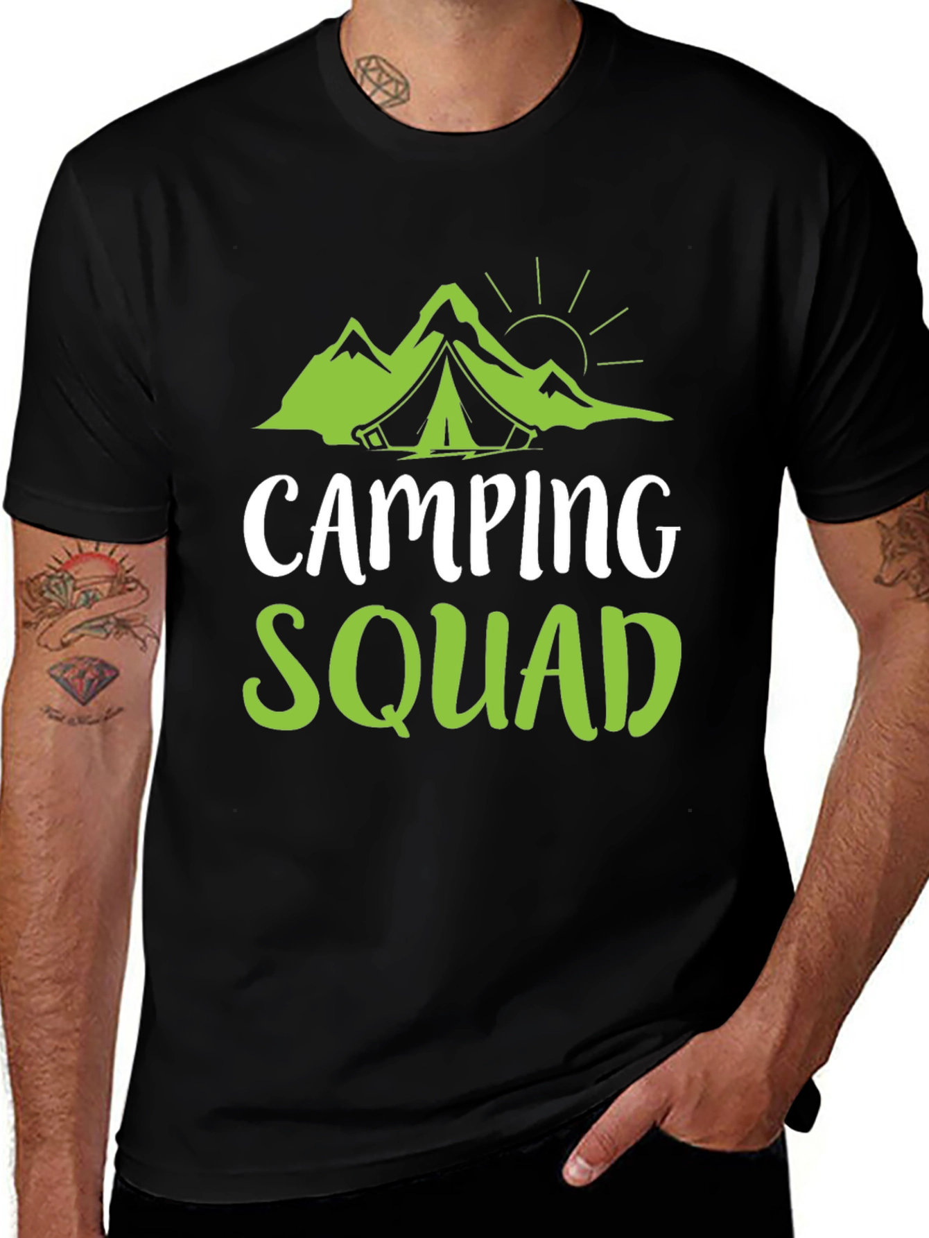 Black Camping Squad Graphic Tee main image
