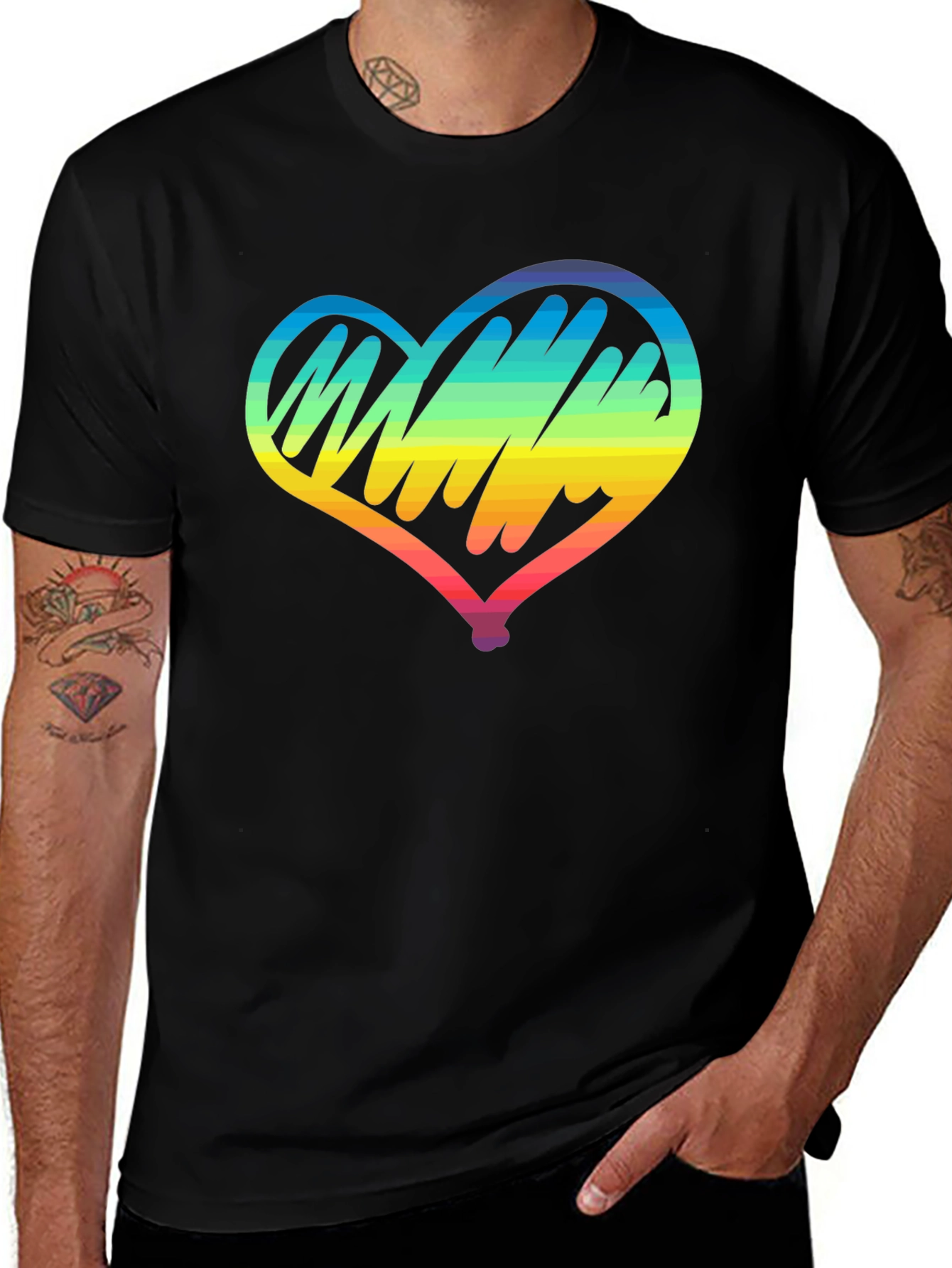 Variant 23 of Rainbow Heart T-Shirt