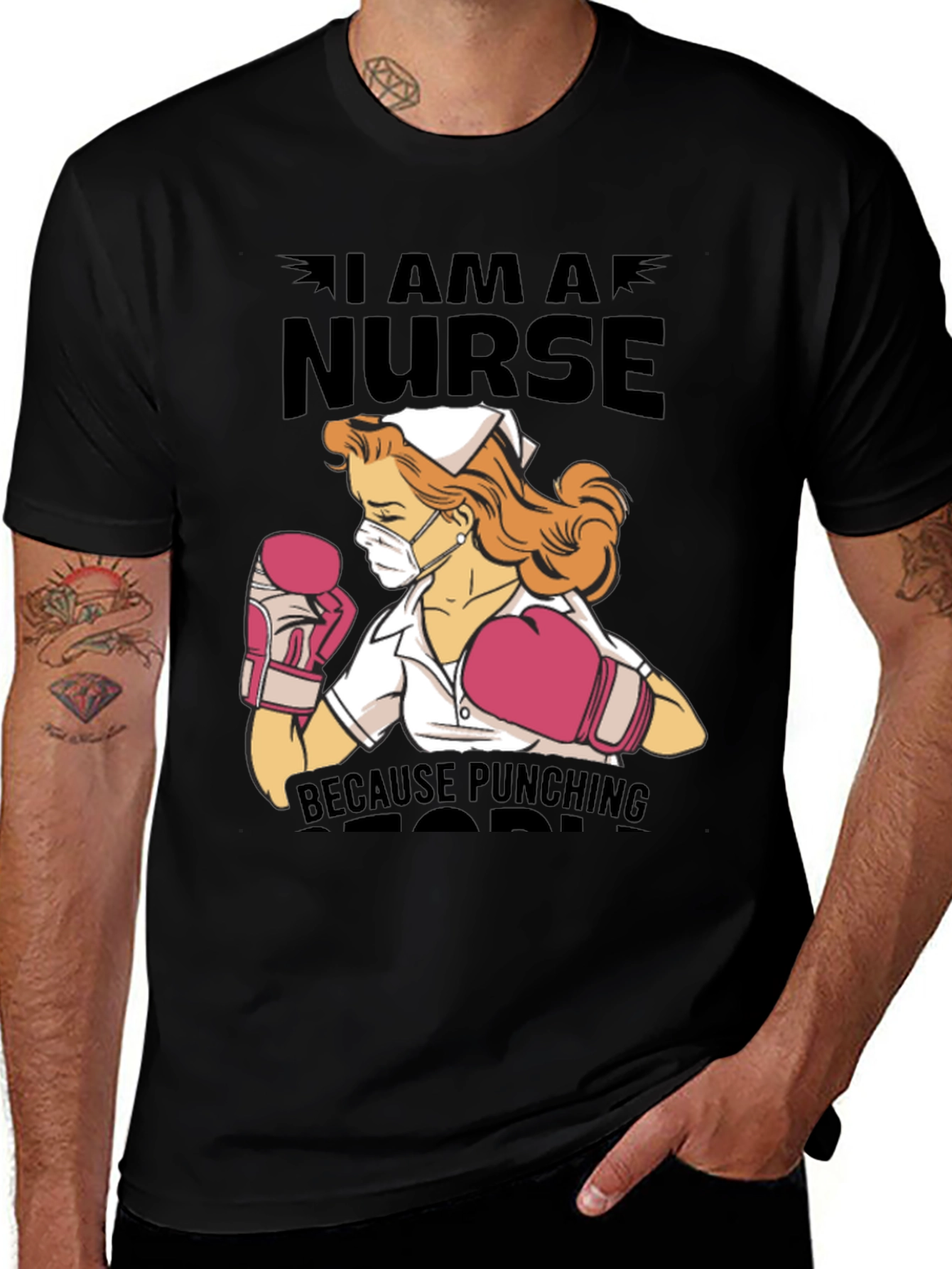 Variant 22 of I Am A Nurse Because Punching Is Frowned Upon T-Shirt