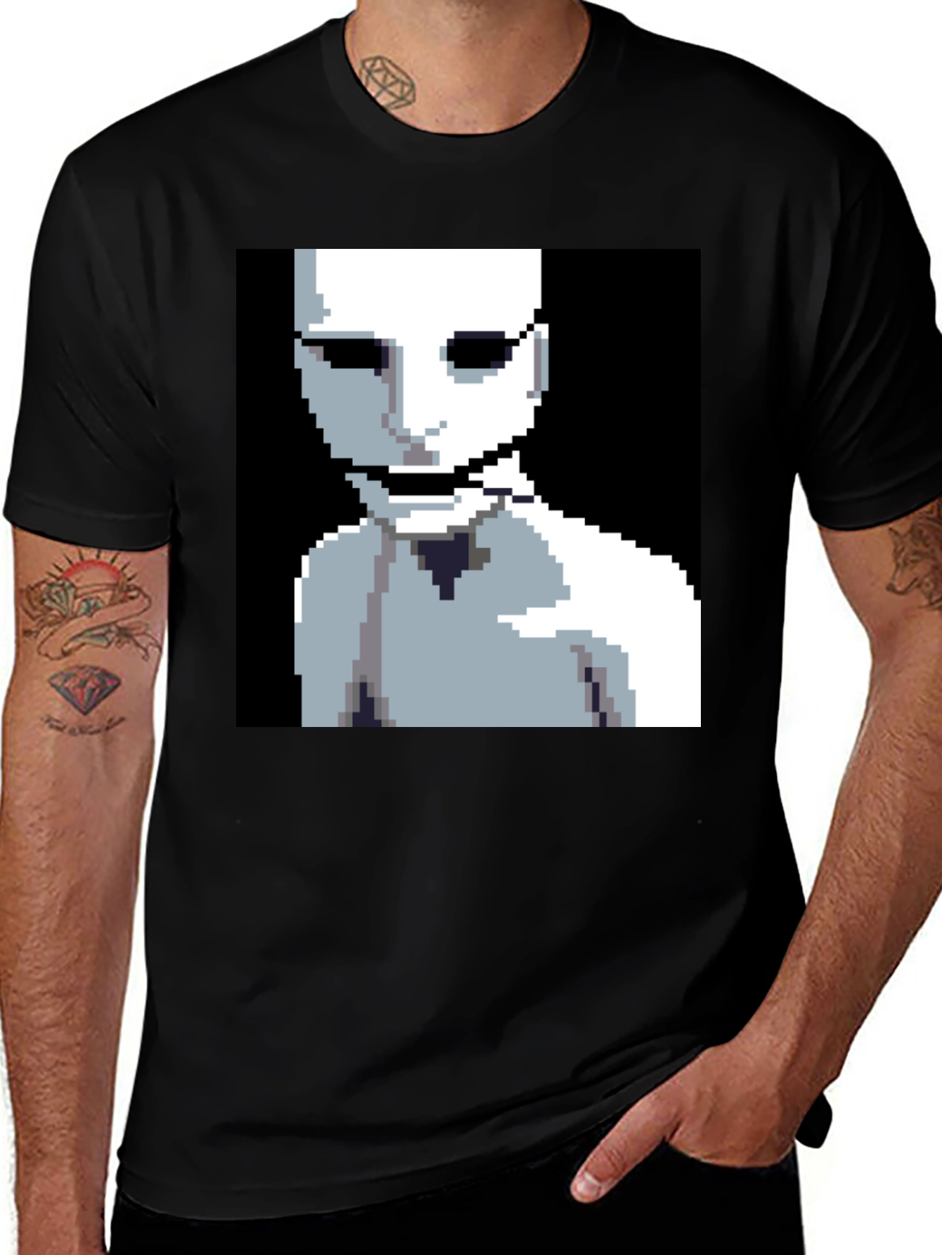 Variant 14 of Pixelated Horror Graphic Tee - Black