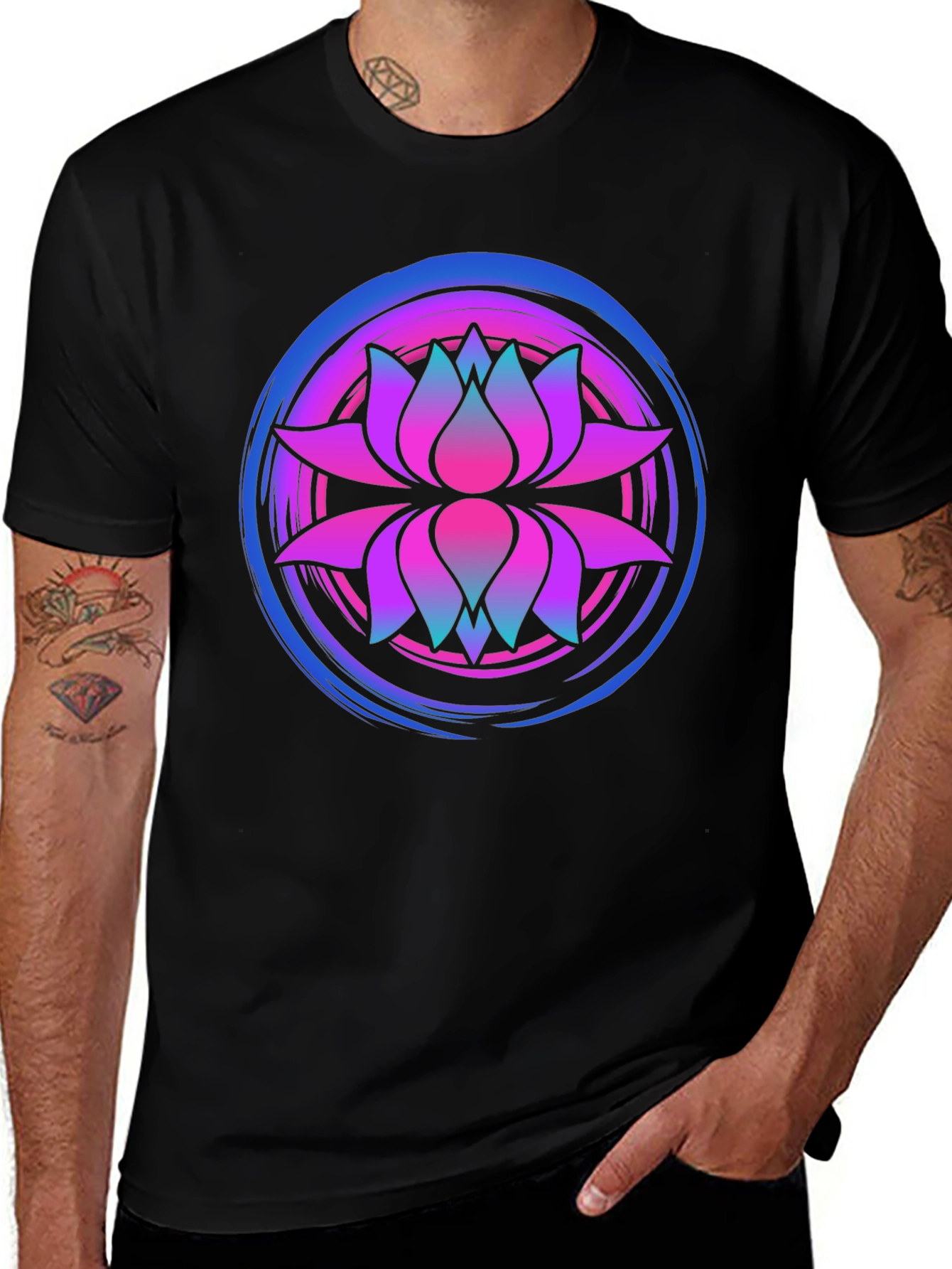 Variant 24 of Lotus Mandala Graphic Tee - Premium Comfort