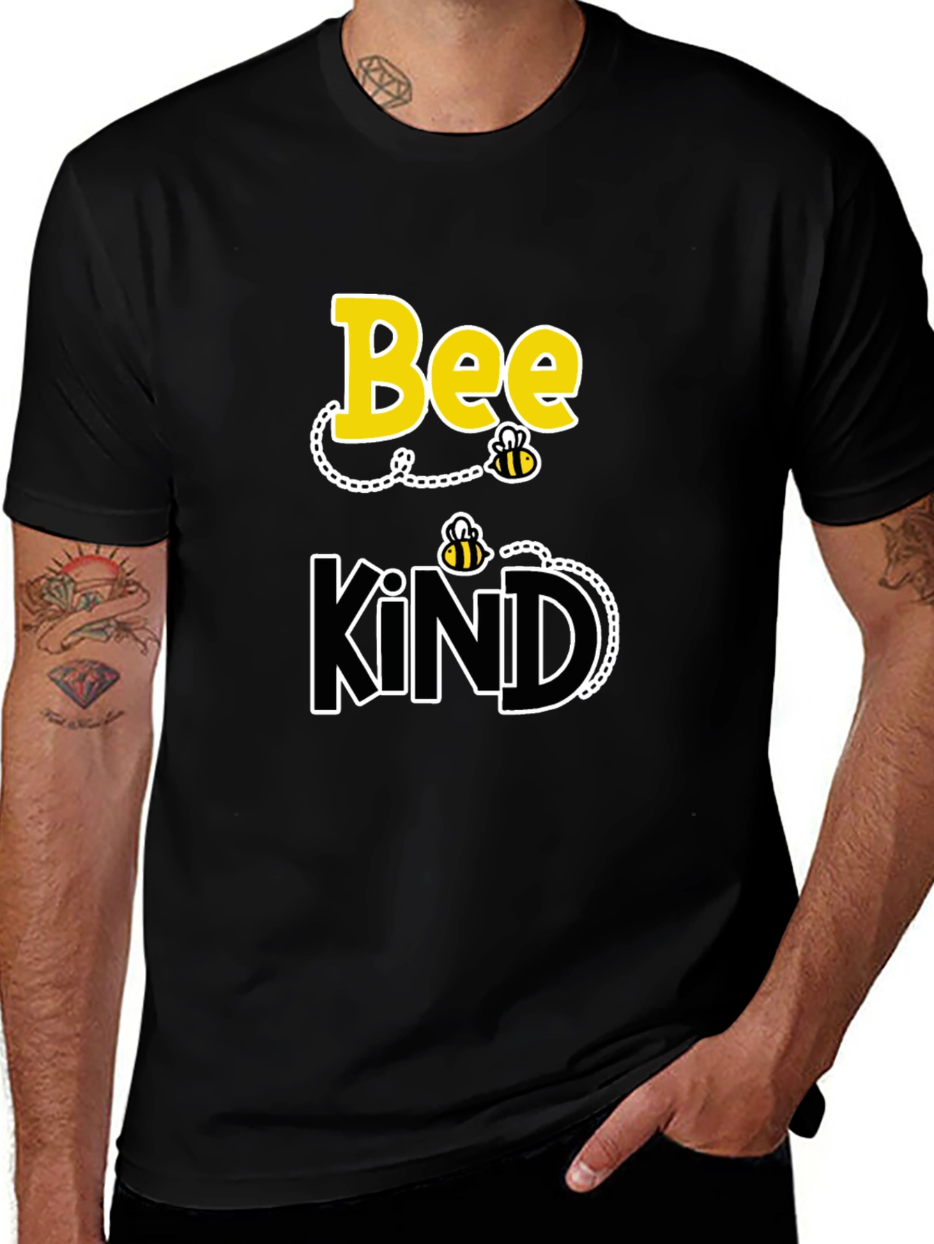 Variant 5 of Bee Kind Black Graphic T-Shirt