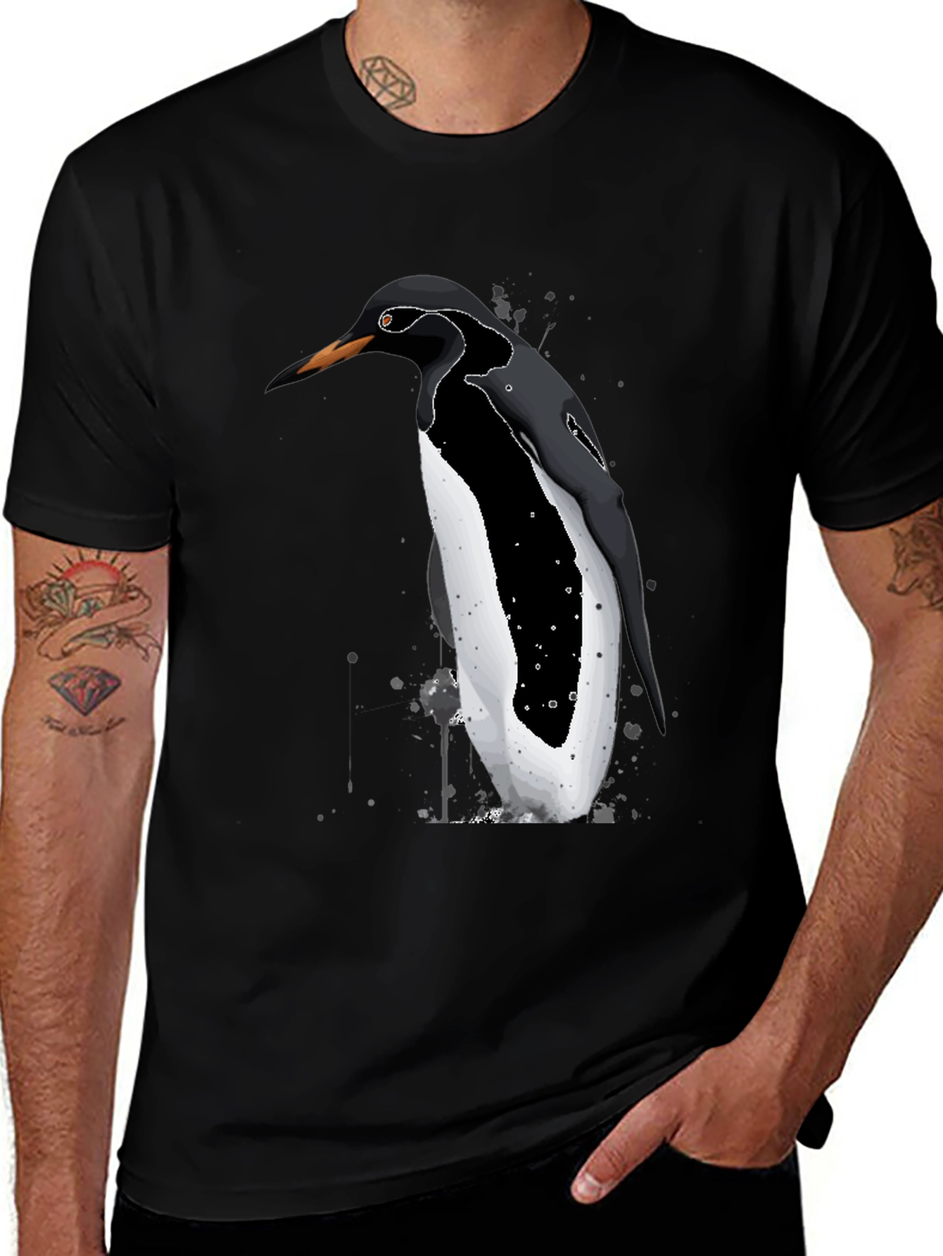Variant 21 of Penguin Graphic Tee - Stylish Black T-Shirt
