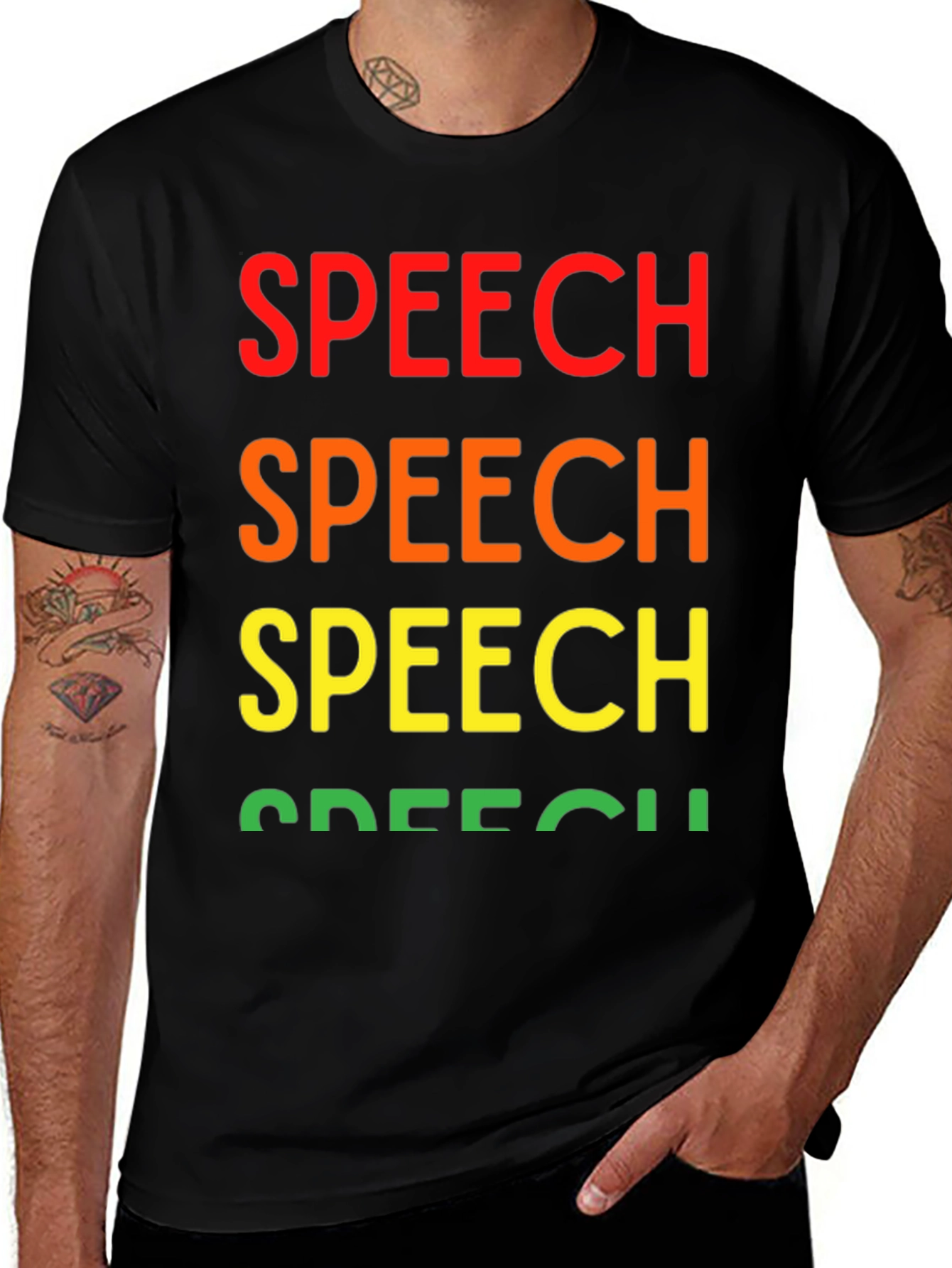 Variant 30 of Rainbow Speech T-Shirt - Bold Statement Tee