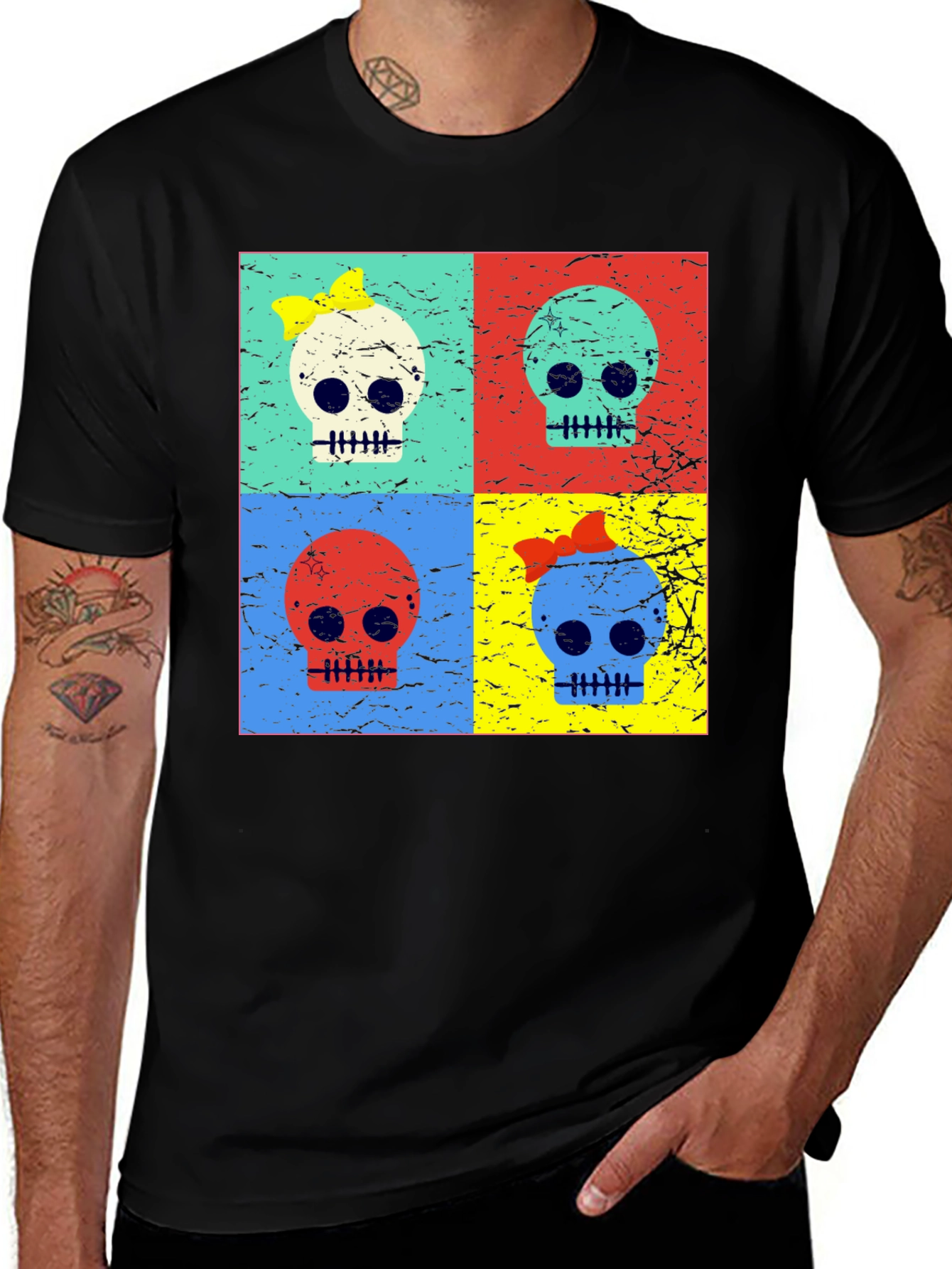 Variant 26 of Pop Art Skull Graphic T-Shirt
