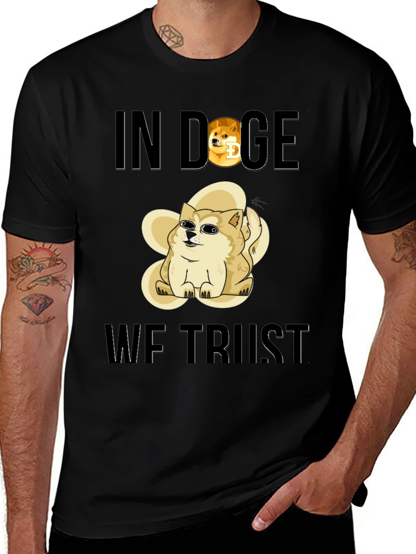 Variant 13 of In Doge We Trust Black T-Shirt