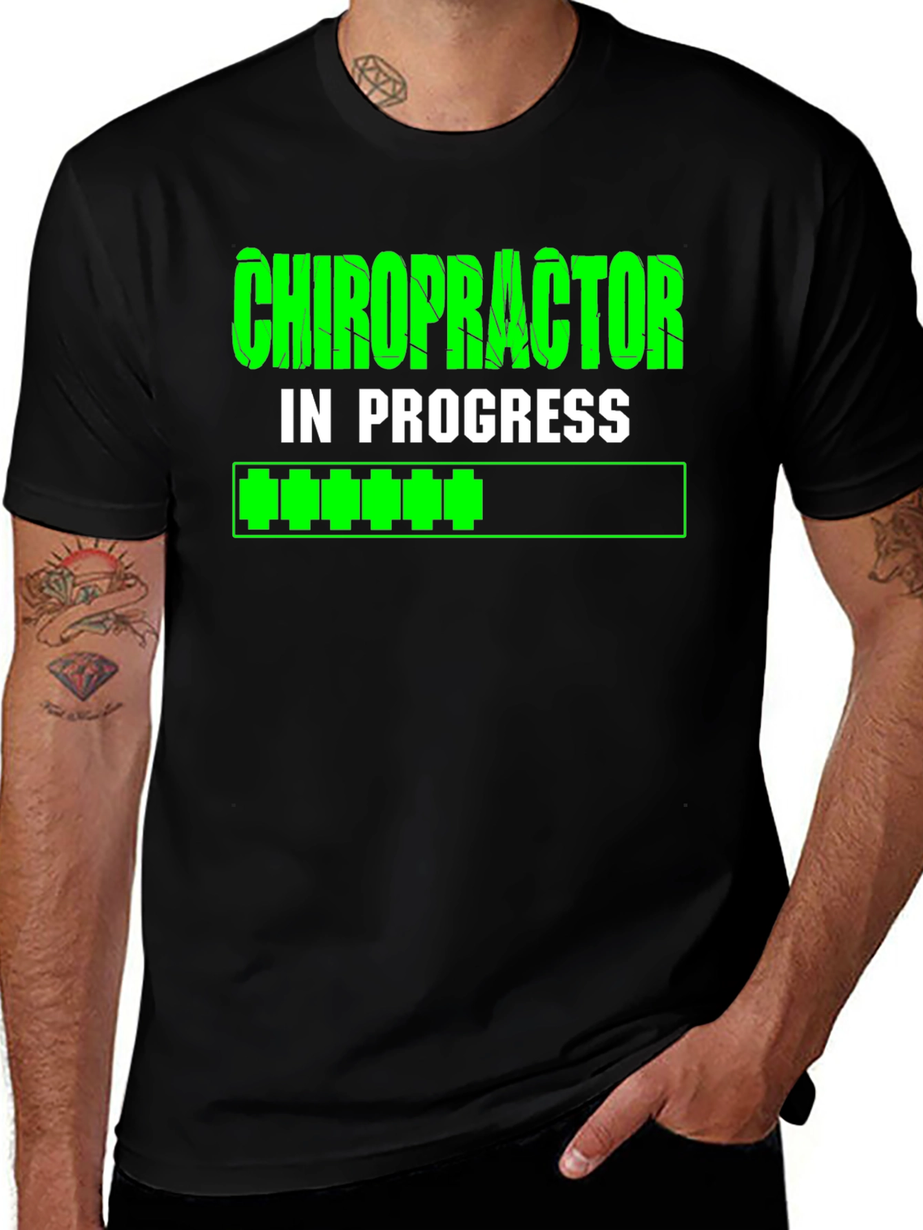 Variant 29 of Chiropractor in Progress Black T-Shirt