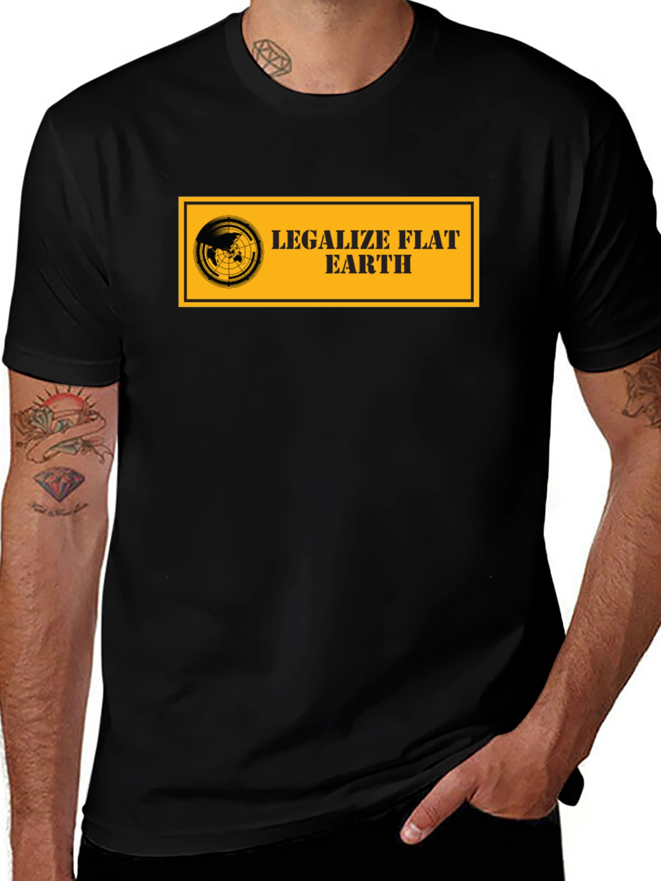Variant 25 of Legalize Flat Earth T-Shirt - Black