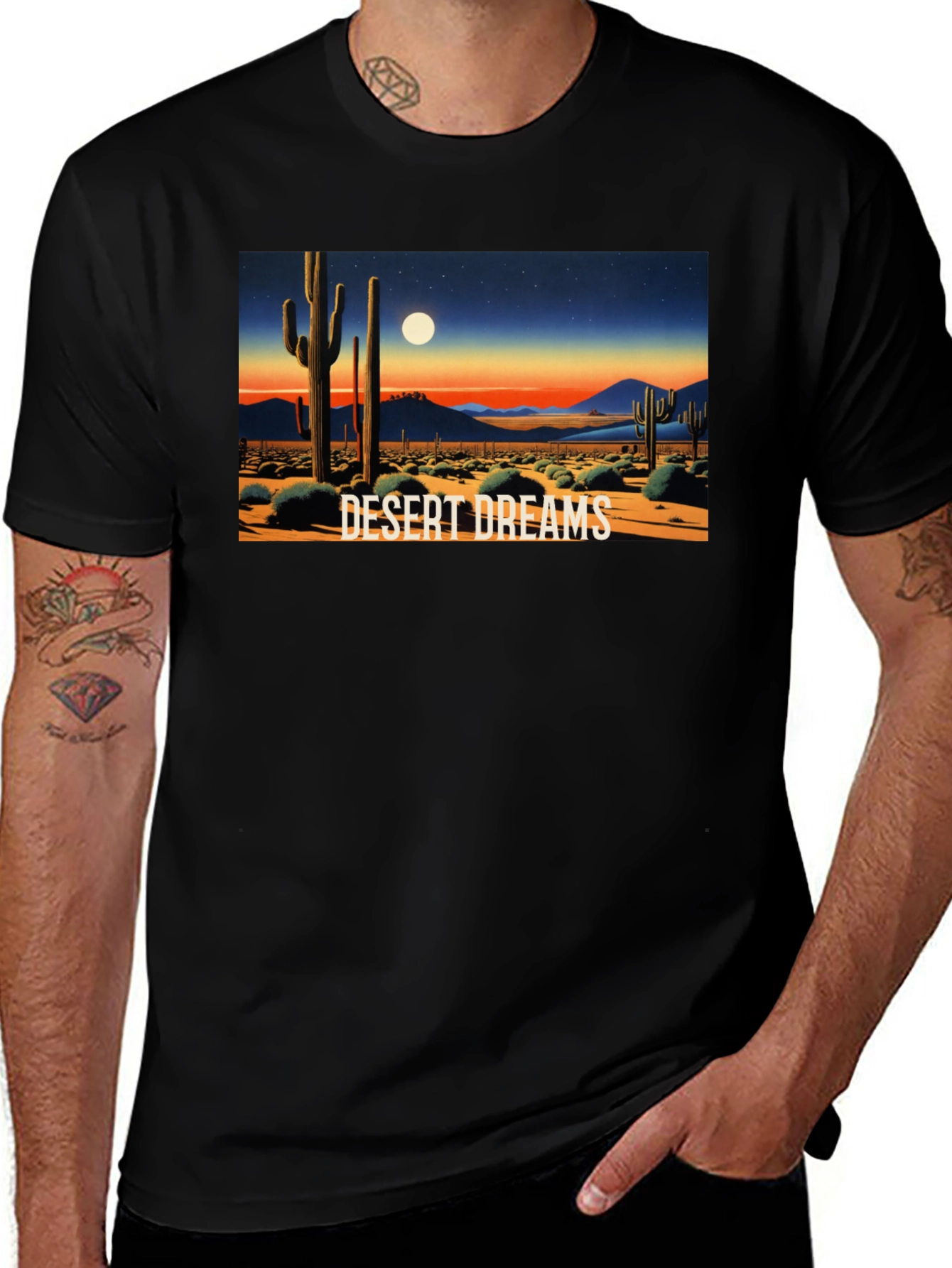 Variant 5 of Desert Dreams Graphic Tee - Black