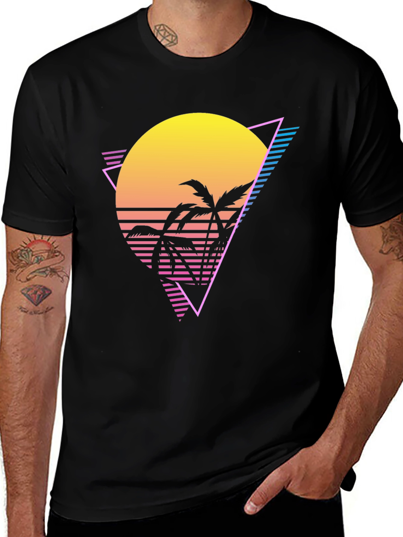 Variant 9 of Retro Sunset Palm Tree T-Shirt