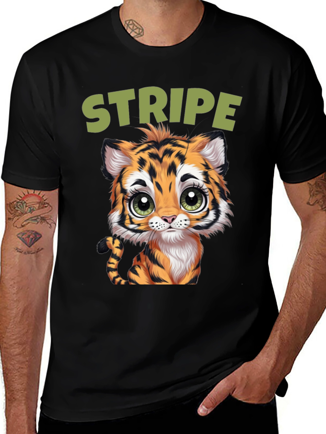 Variant 5 of Cute Tiger Stripe Graphic Tee
