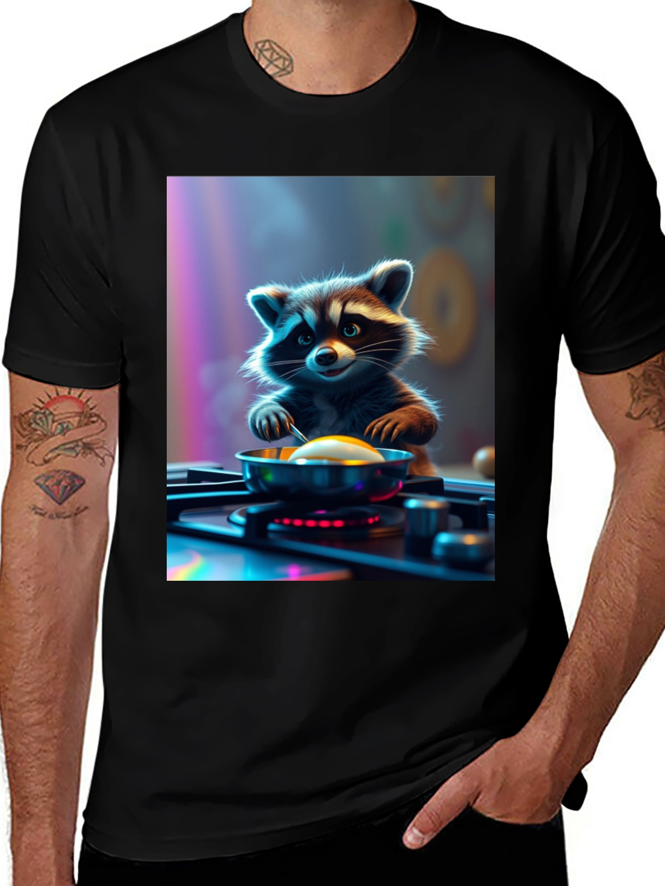 Variant 10 of Chef Raccoon T-Shirt - Culinary Cartoon Tee