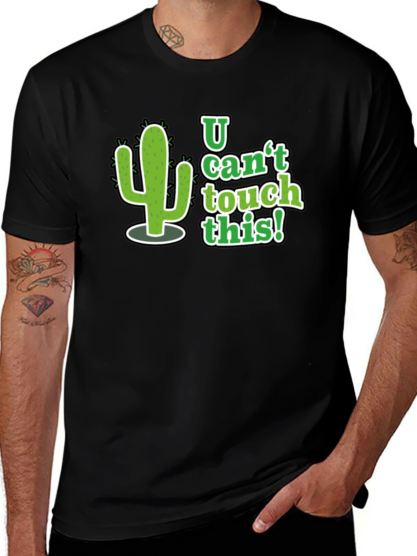 Black U Can't Touch This Cactus Graphic Tee - Black main image