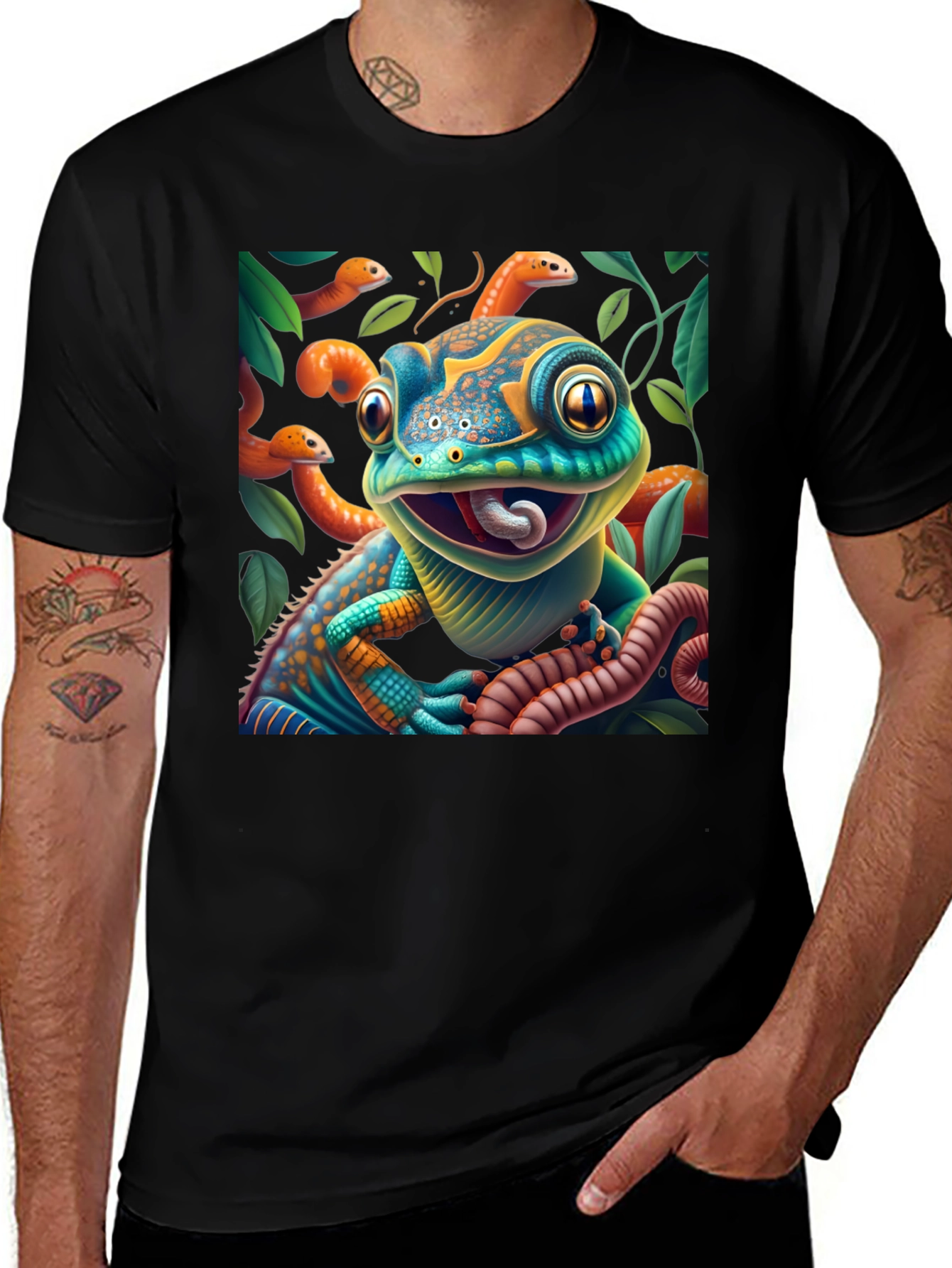 Variant 16 of Colorful Chameleon T-Shirt