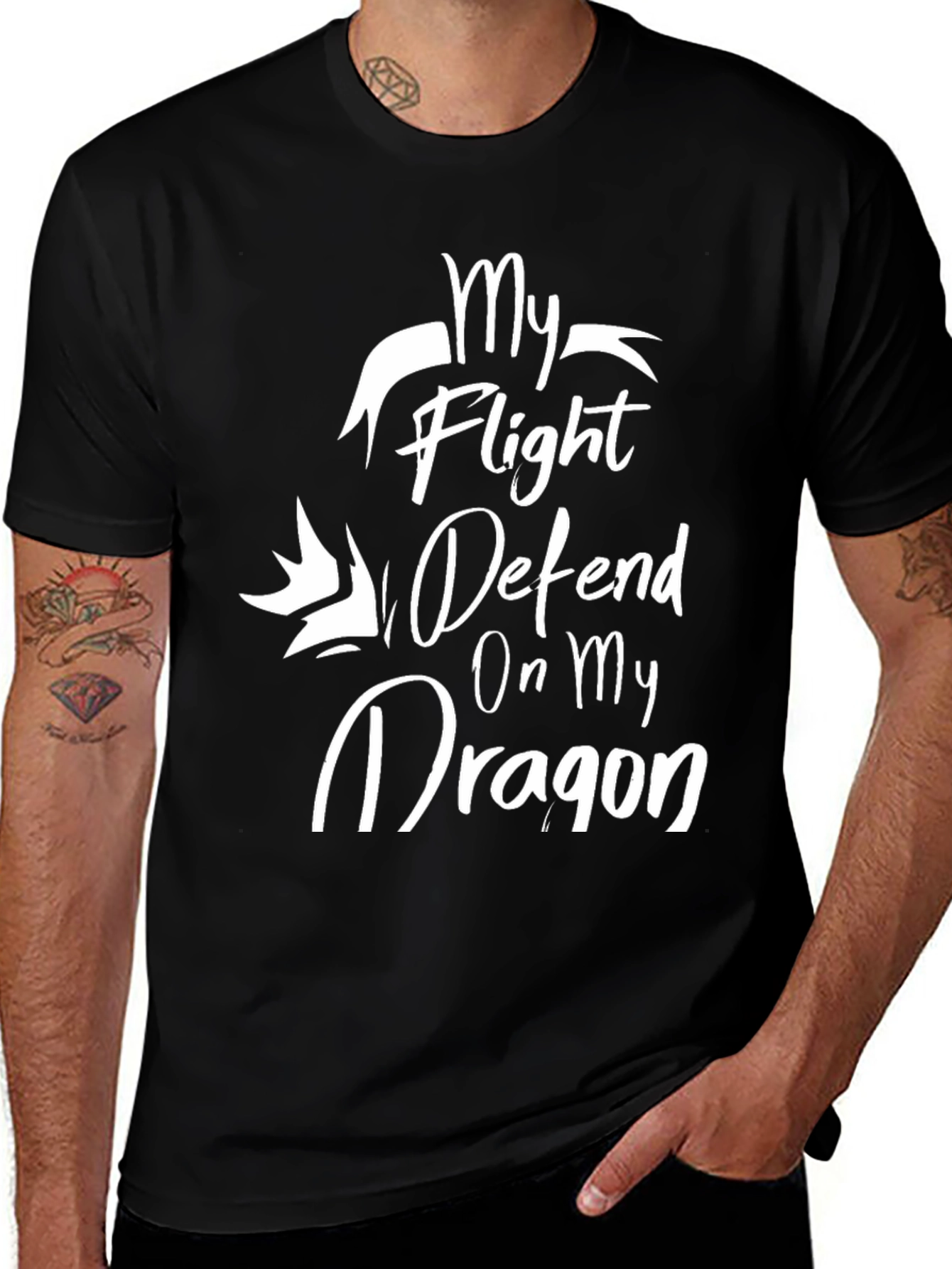 Variant 19 of My Flight Depends On My Dragon Graphic T-Shirt