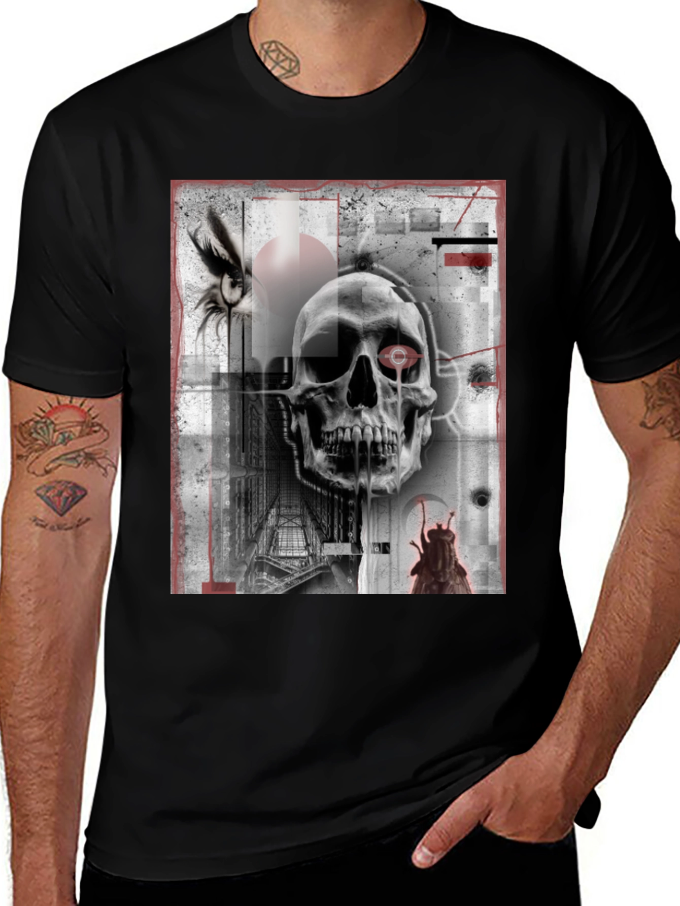 Variant 18 of Skull Graphic Print Tee - Edgy Streetwear