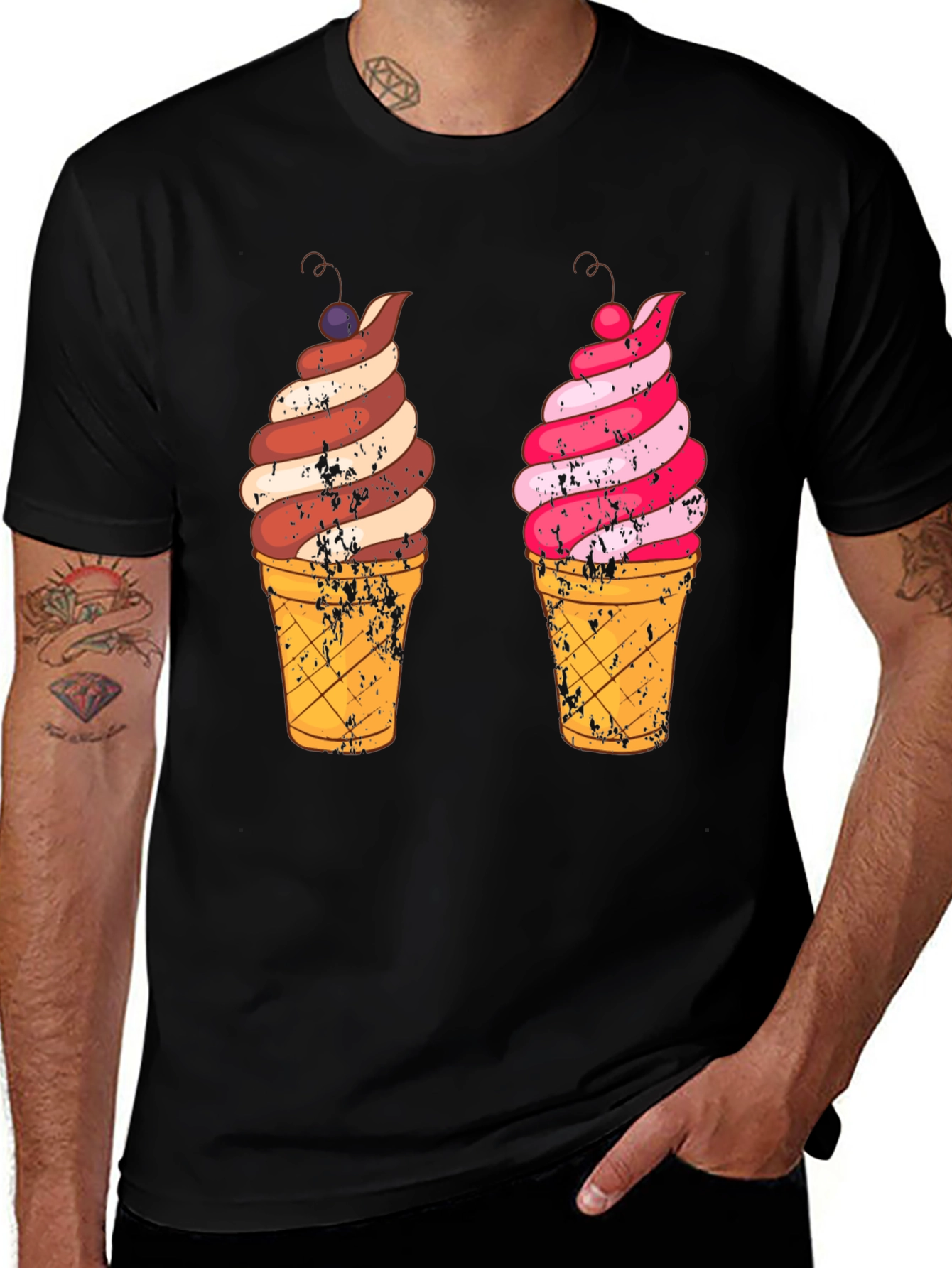 Variant 2 of Ice Cream Cone Graphic Tee - Novelty Men's T-Shirt