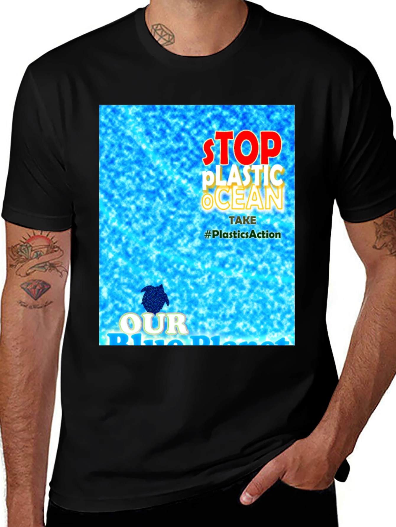 Variant 22 of Eco-Friendly Stop Plastic Ocean Graphic Tee