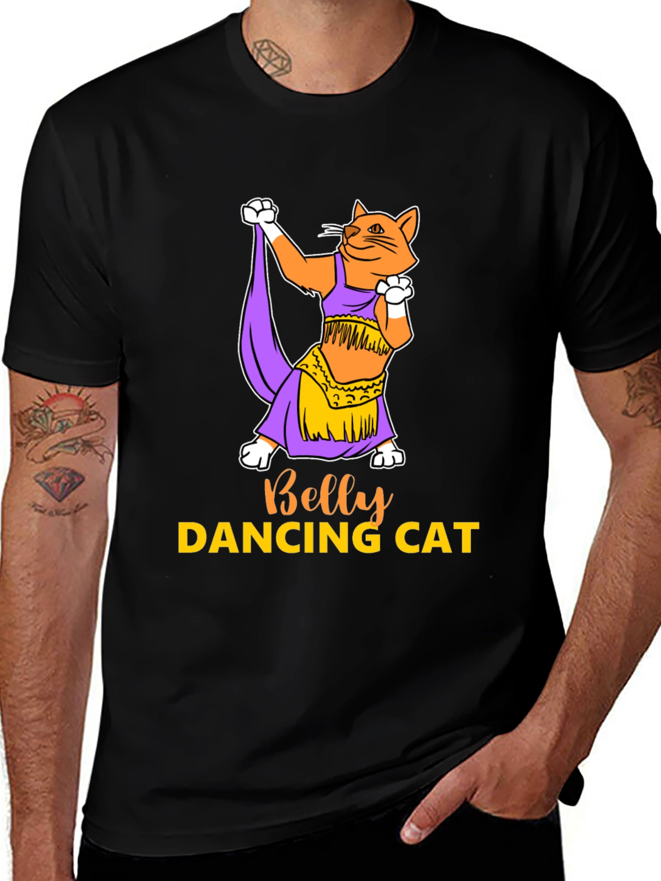 Belly Dancing Cat Graphic T-Shirt