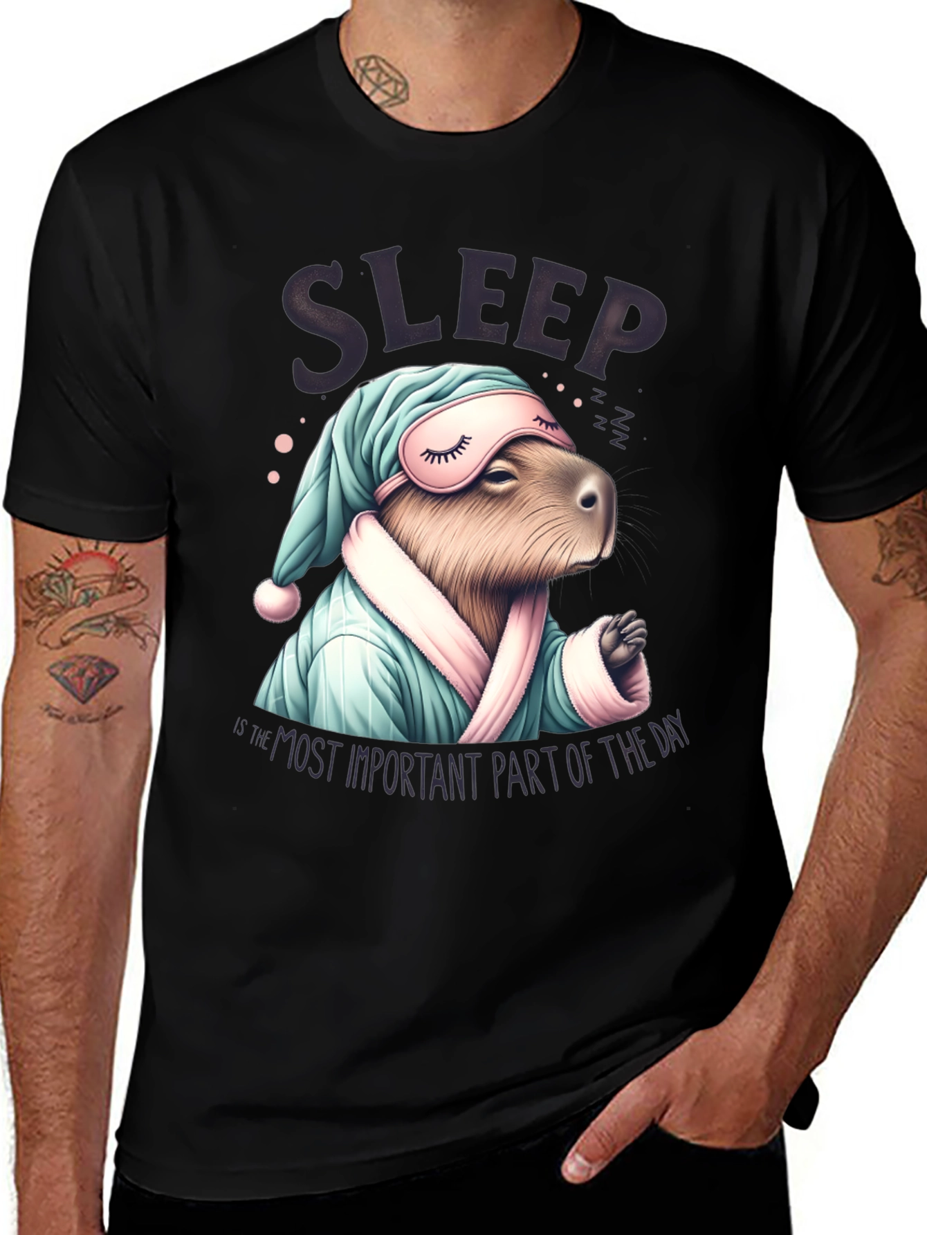 Variant 24 of Sleepy Capybara T-Shirt: Most Important Part of the Day
