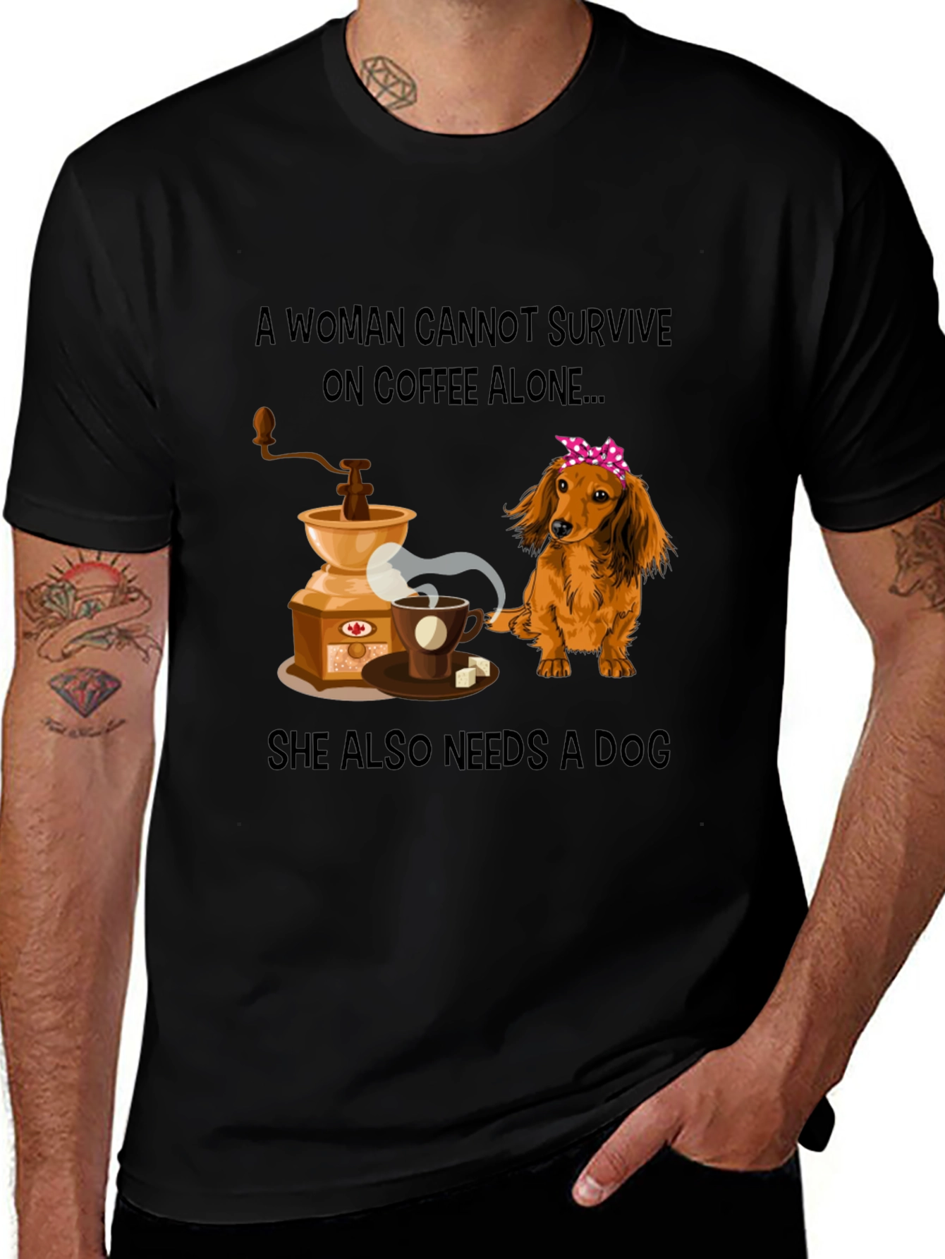 Variant 17 of Coffee & Dog Lover T-Shirt