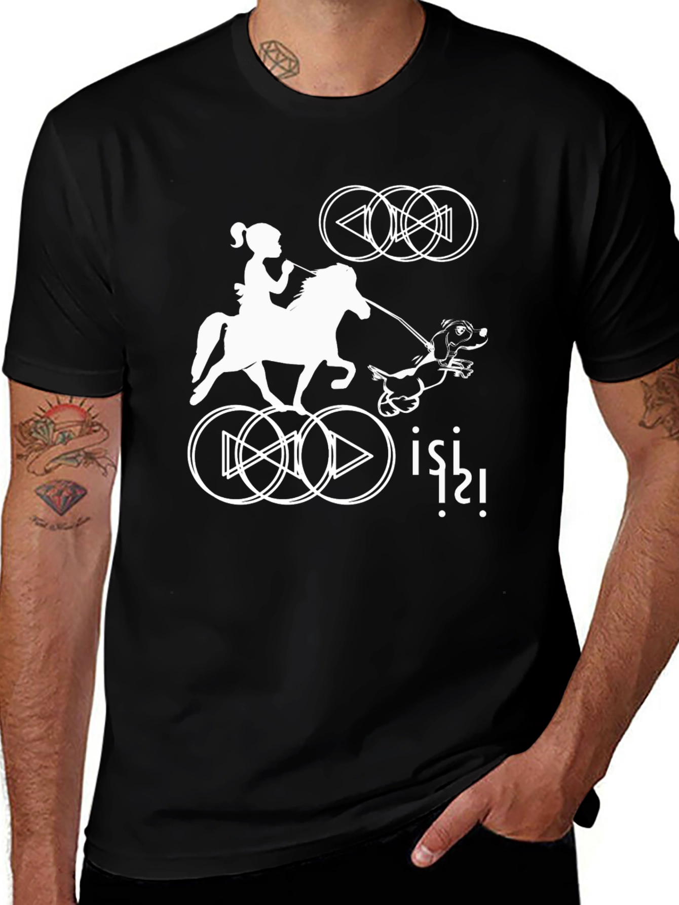 Variant 24 of Novelty Graphic Tee - Girl, Horse & Hound