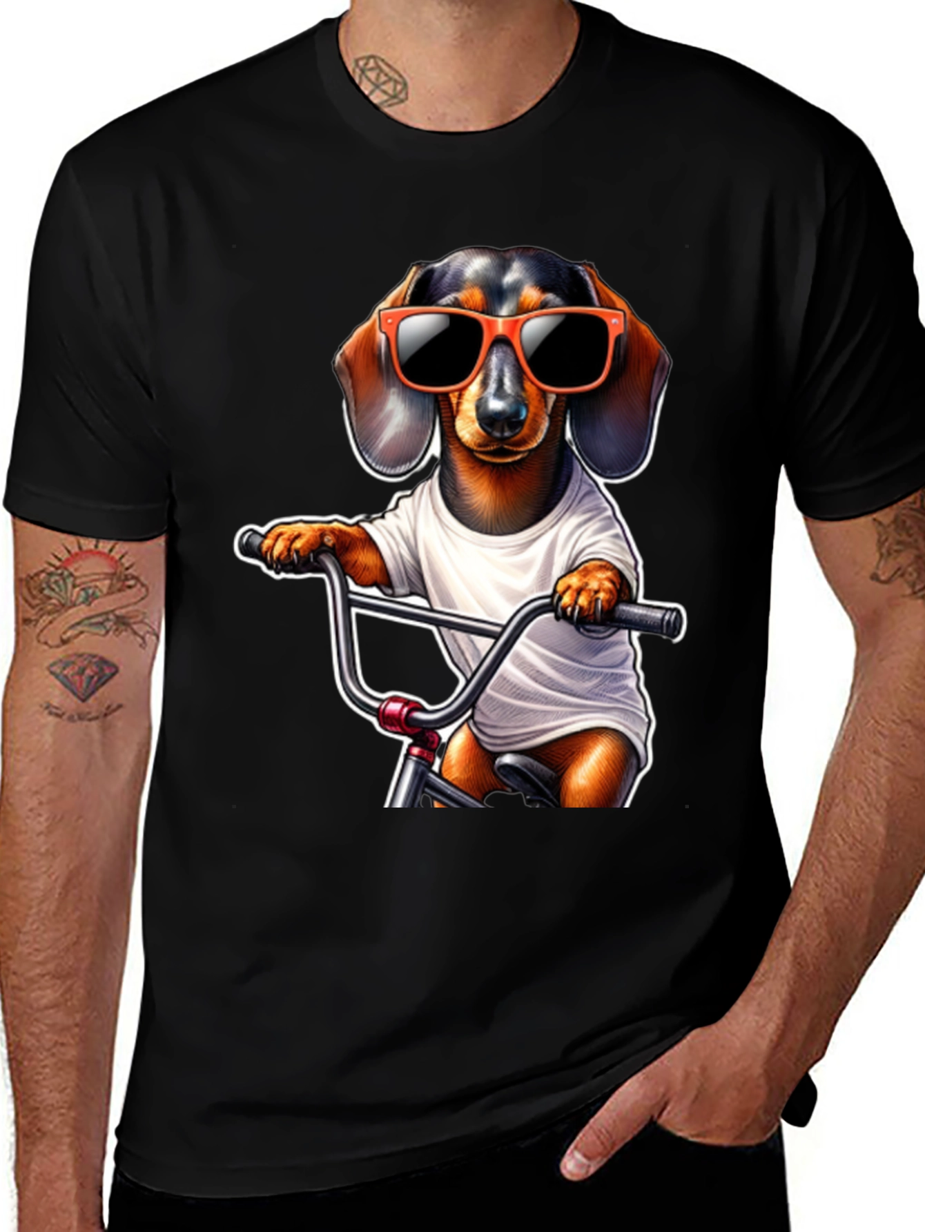 Variant 25 of Cool Dachshund Biker T-Shirt