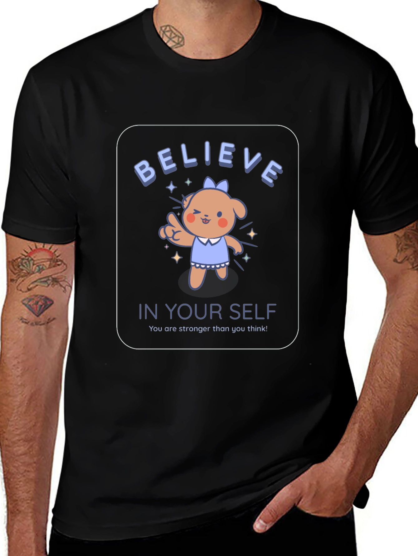 Black Believe In Yourself Graphic Tee main image