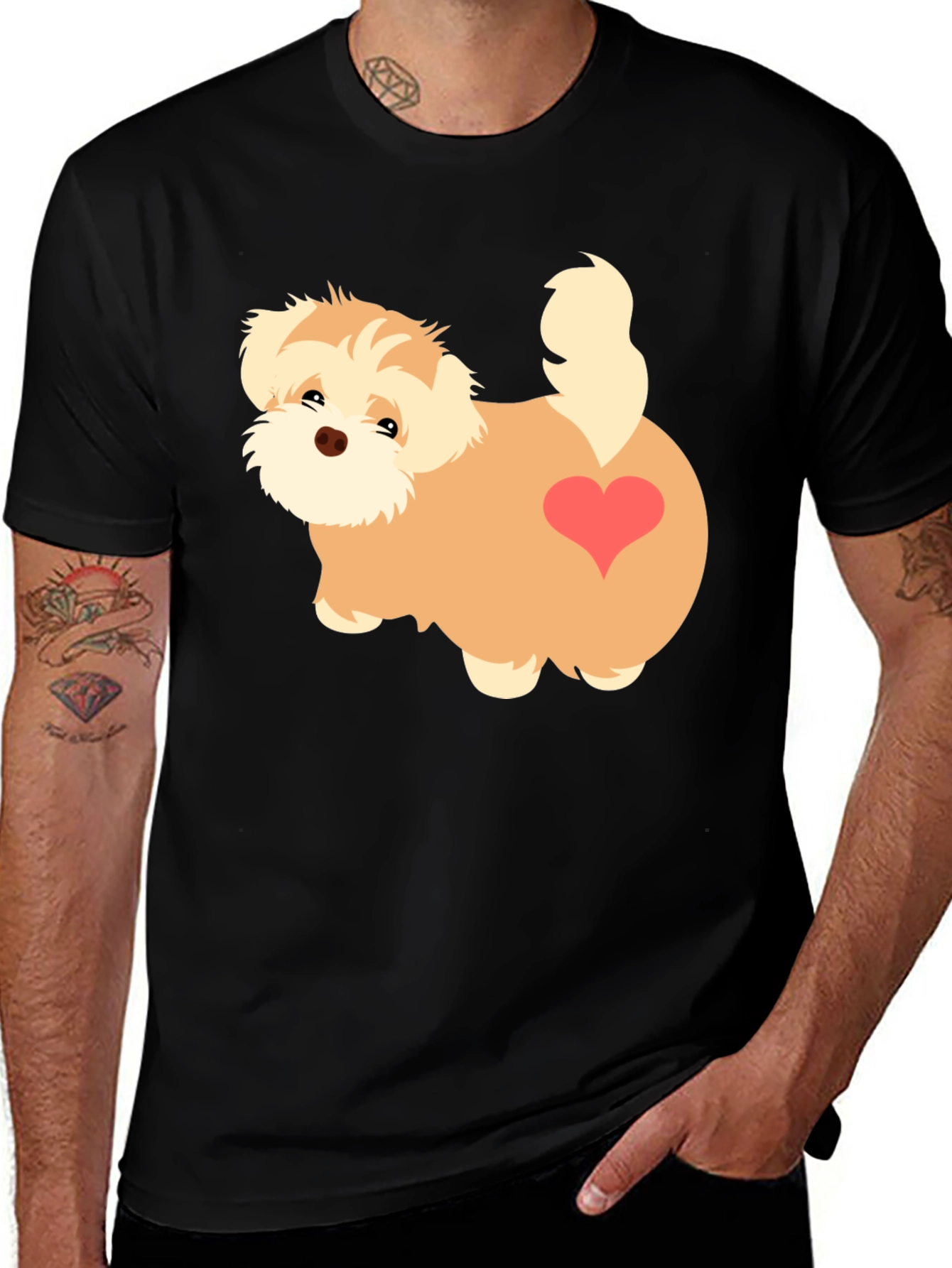 Variant 6 of Cute Cartoon Dog Graphic T-Shirt