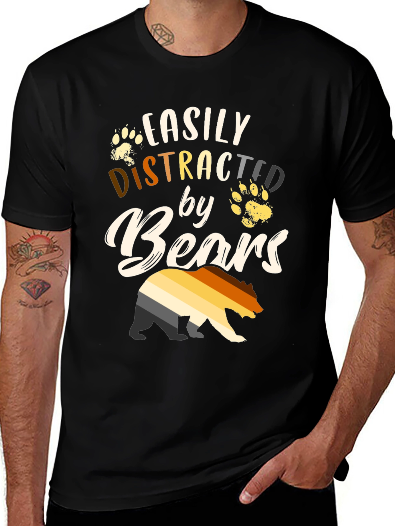 Variant 20 of Easily Distracted By Bears Graphic T-Shirt