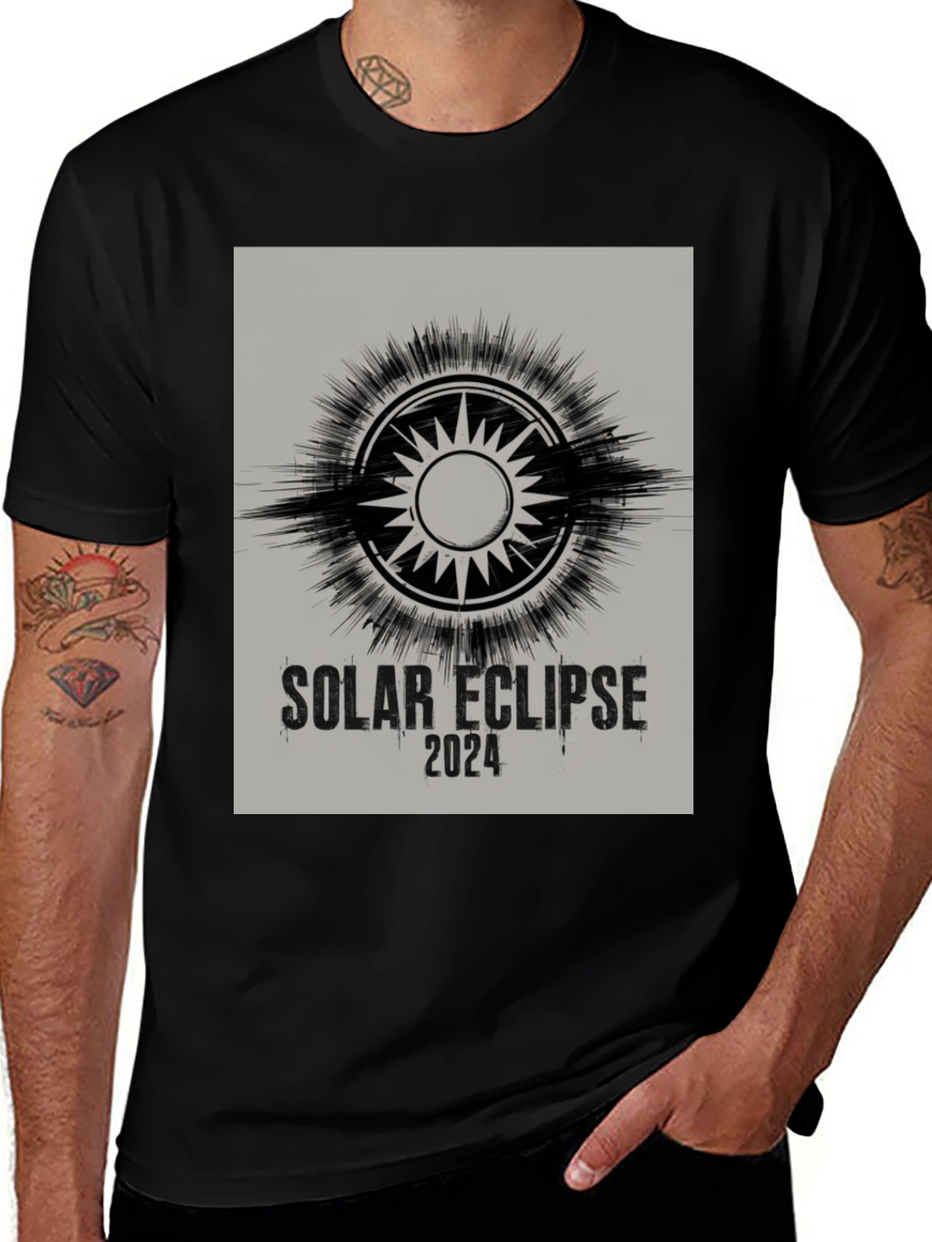 Variant 17 of Solar Eclipse 2024 Graphic T-Shirt - Black