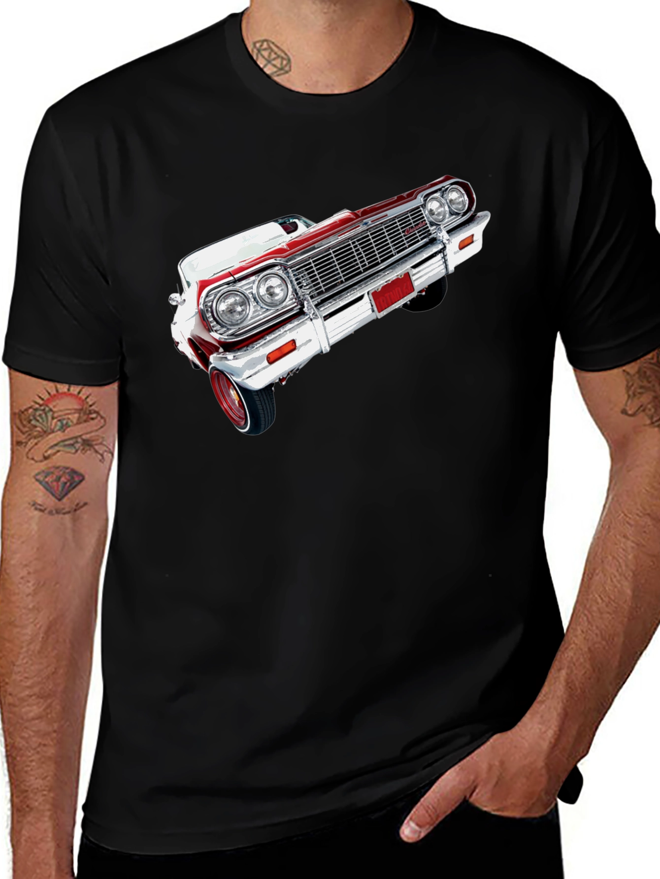 Variant 25 of Classic Car Graphic Black T-Shirt