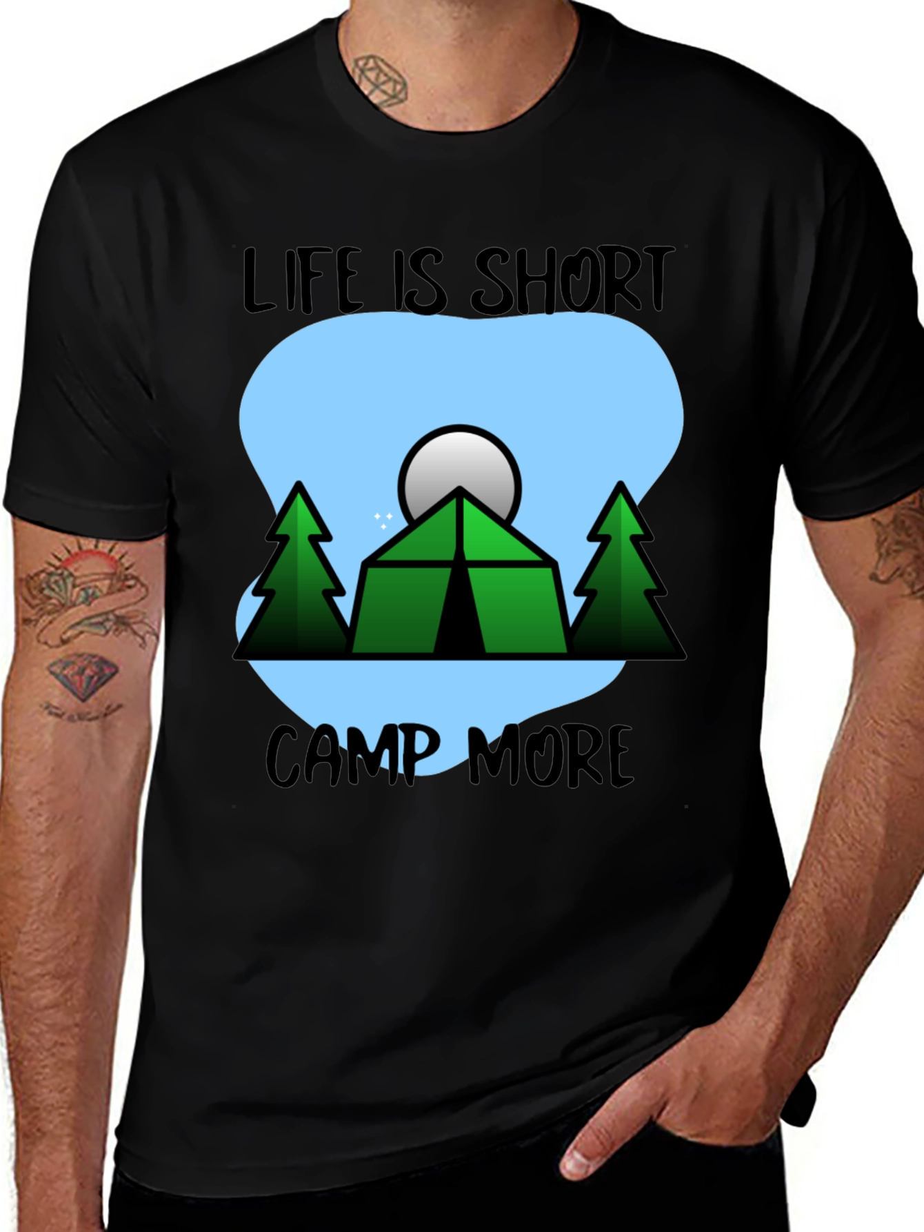 Variant 9 of Life is Short Camp More Black Graphic Tee