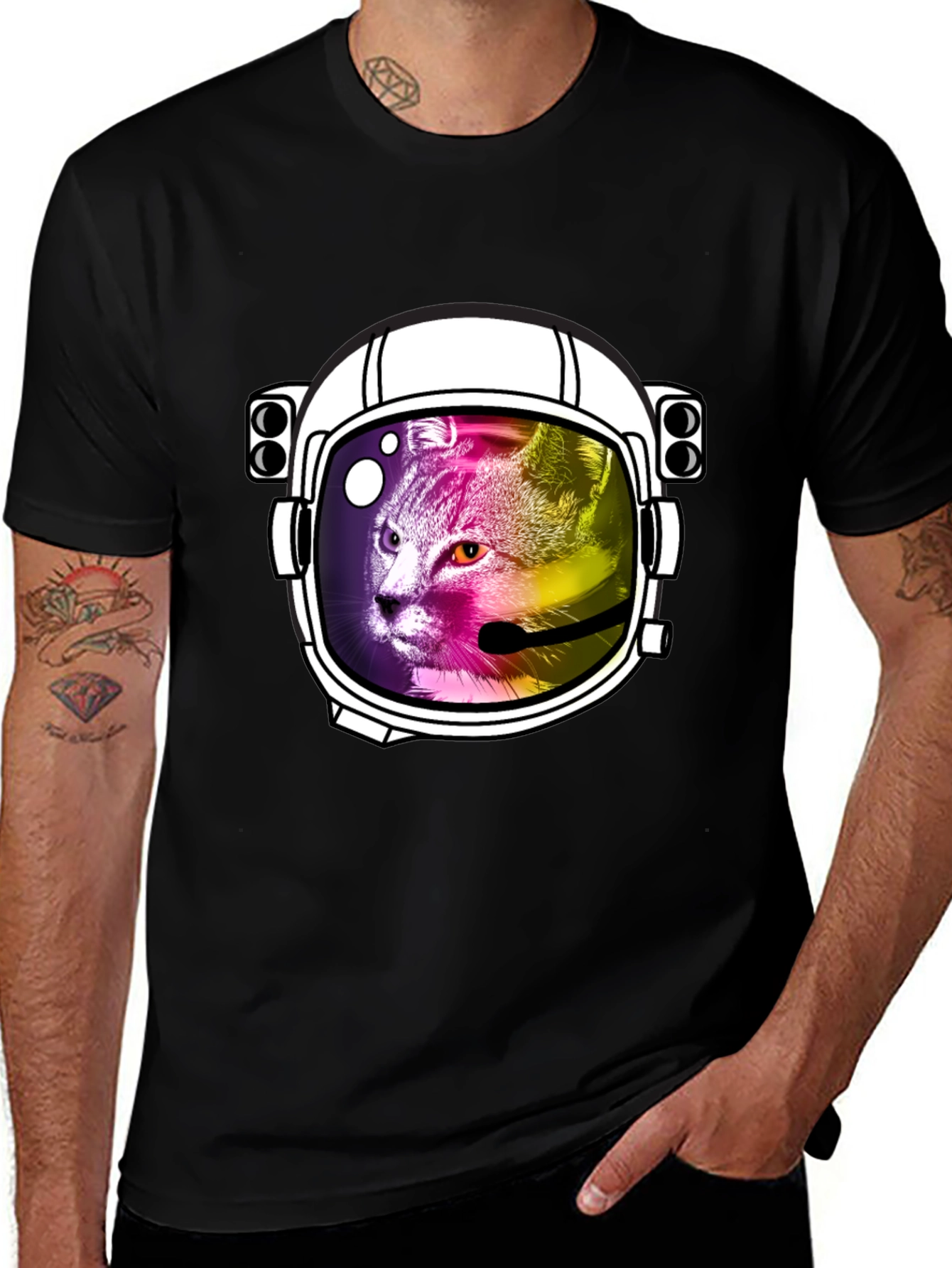 Variant 12 of Cat Astronaut T-Shirt - Space Cat Tee