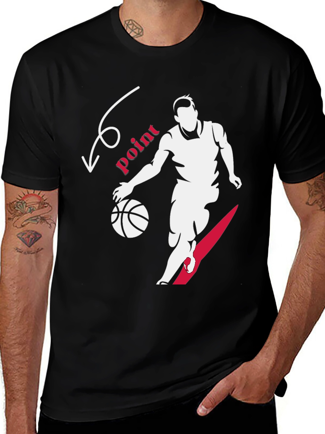 Variant 29 of Basketball Point Graphic Tee