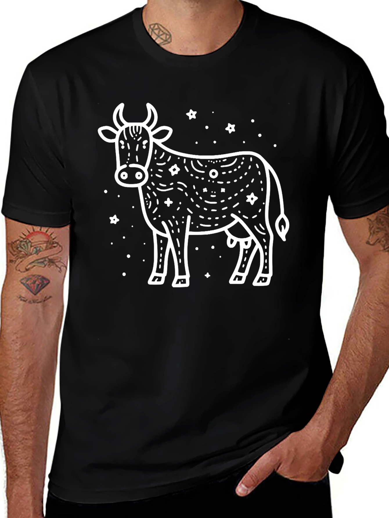 Variant 6 of Black Cow Graphic Tee - Unisex Cotton T-Shirt