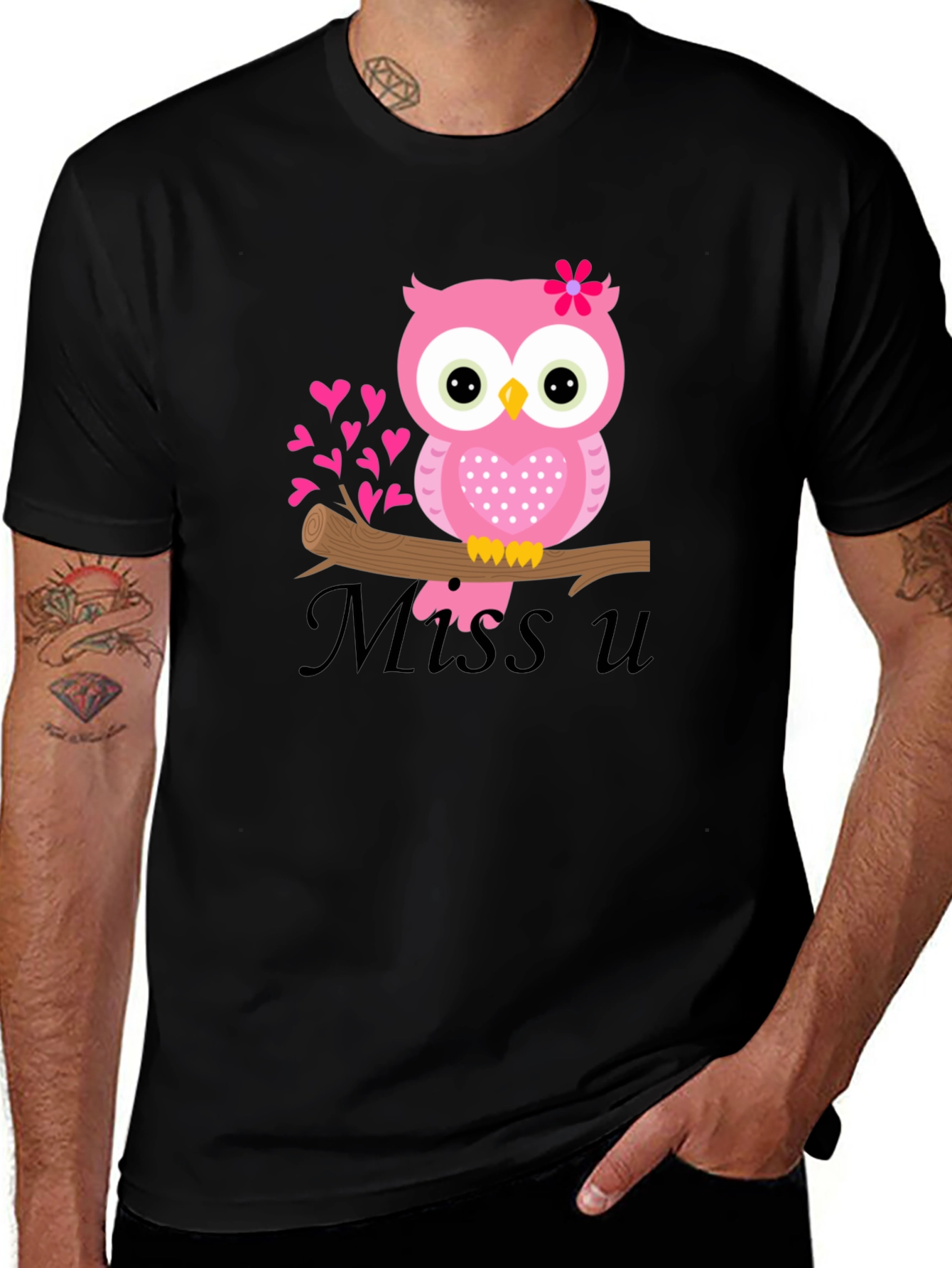 Variant 2 of Cute Owl Miss U Graphic T-Shirt