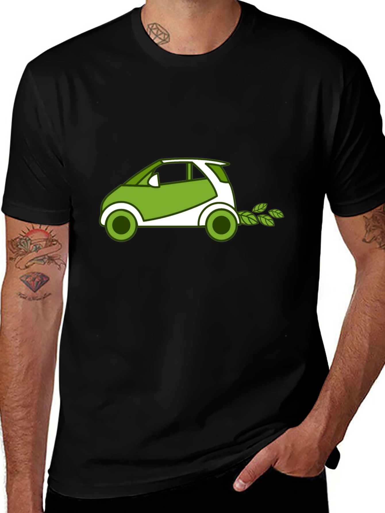 Variant 9 of Eco-Friendly Car T-Shirt - Green Vehicle Design
