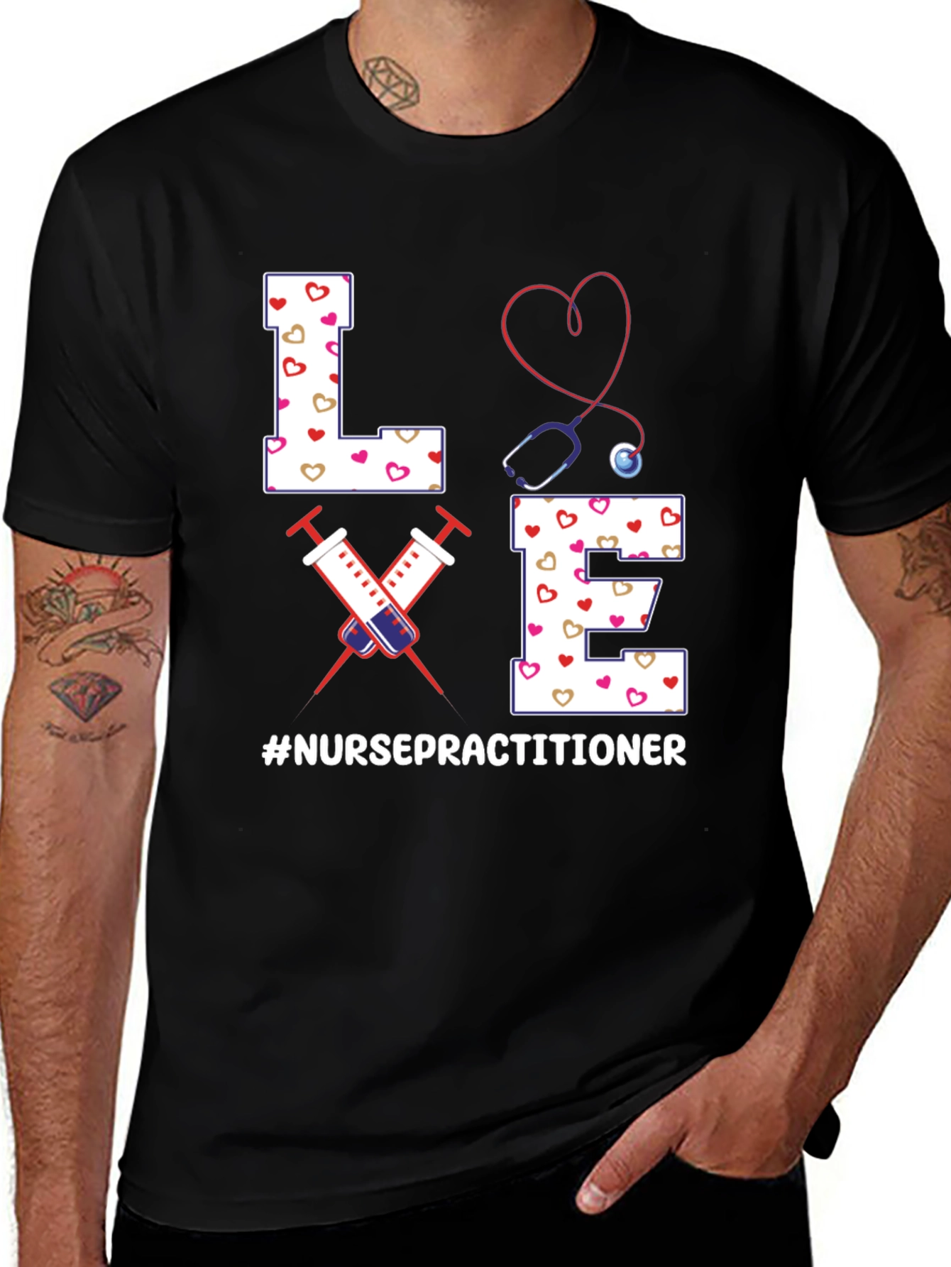 Variant 27 of Nurse Practitioner Love Graphic Tee Shirt