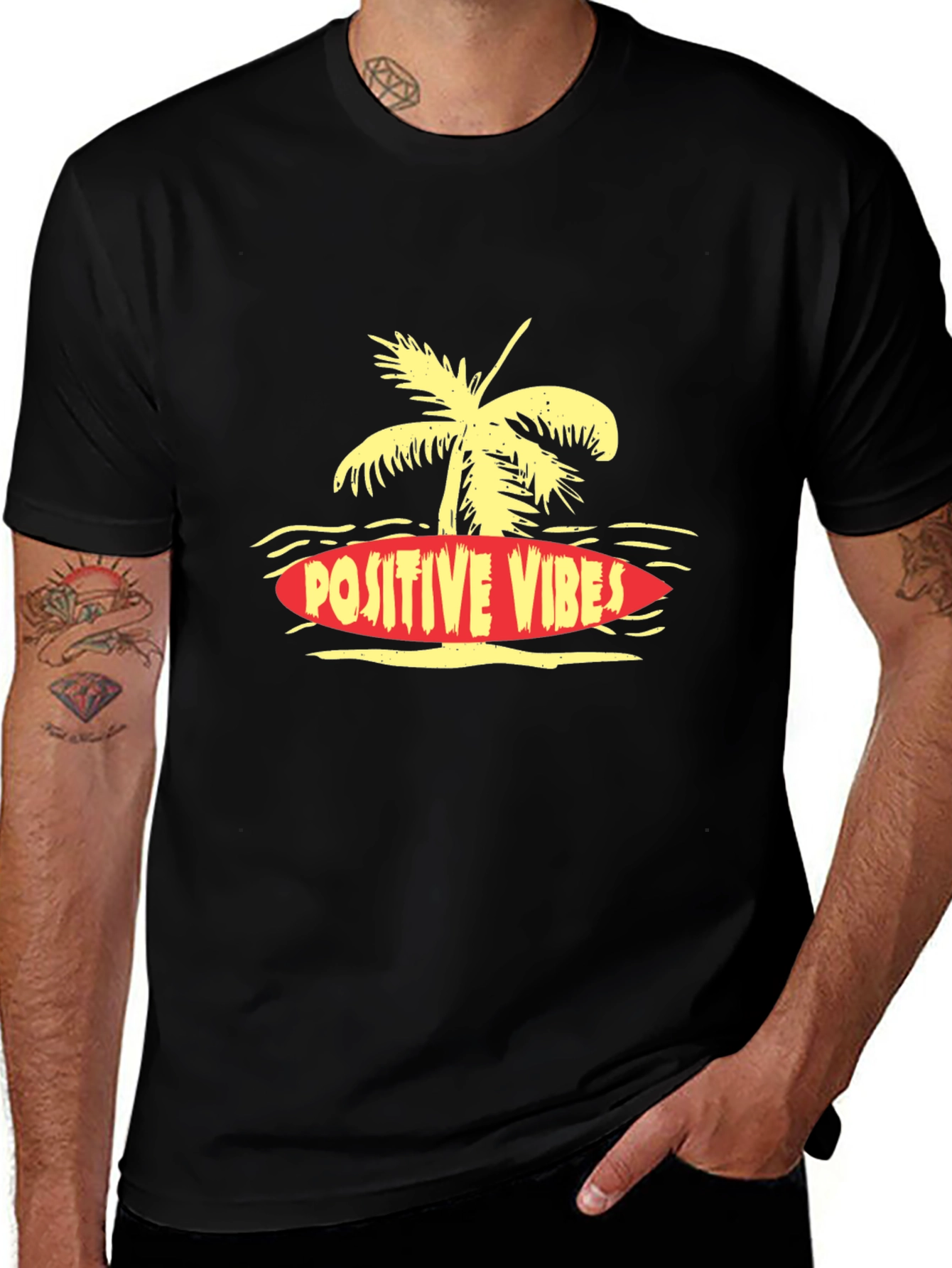 Variant 30 of Positive Vibes Palm Tree T-Shirt